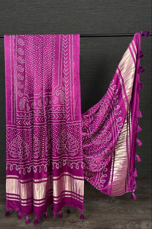 purple dupatta scarf in pure gaji silk