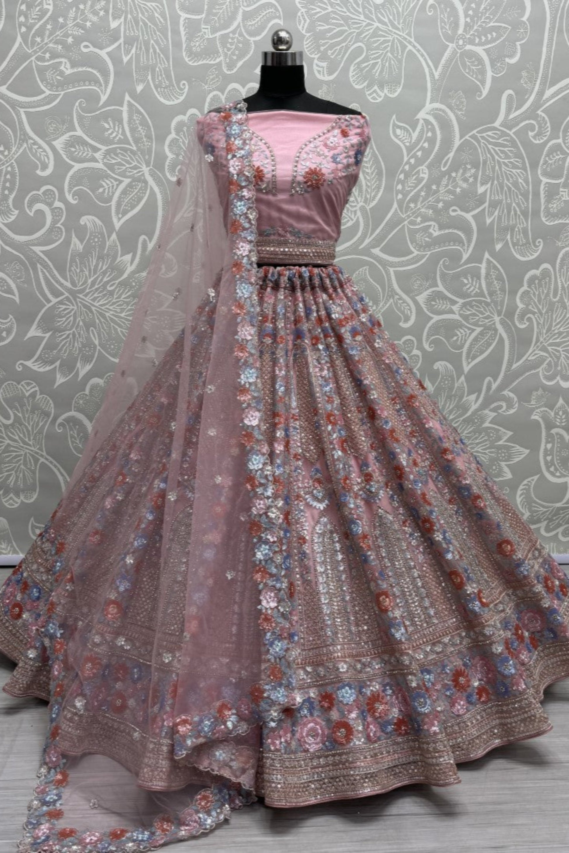 "Lehengas for Indian weddings in the USA."
