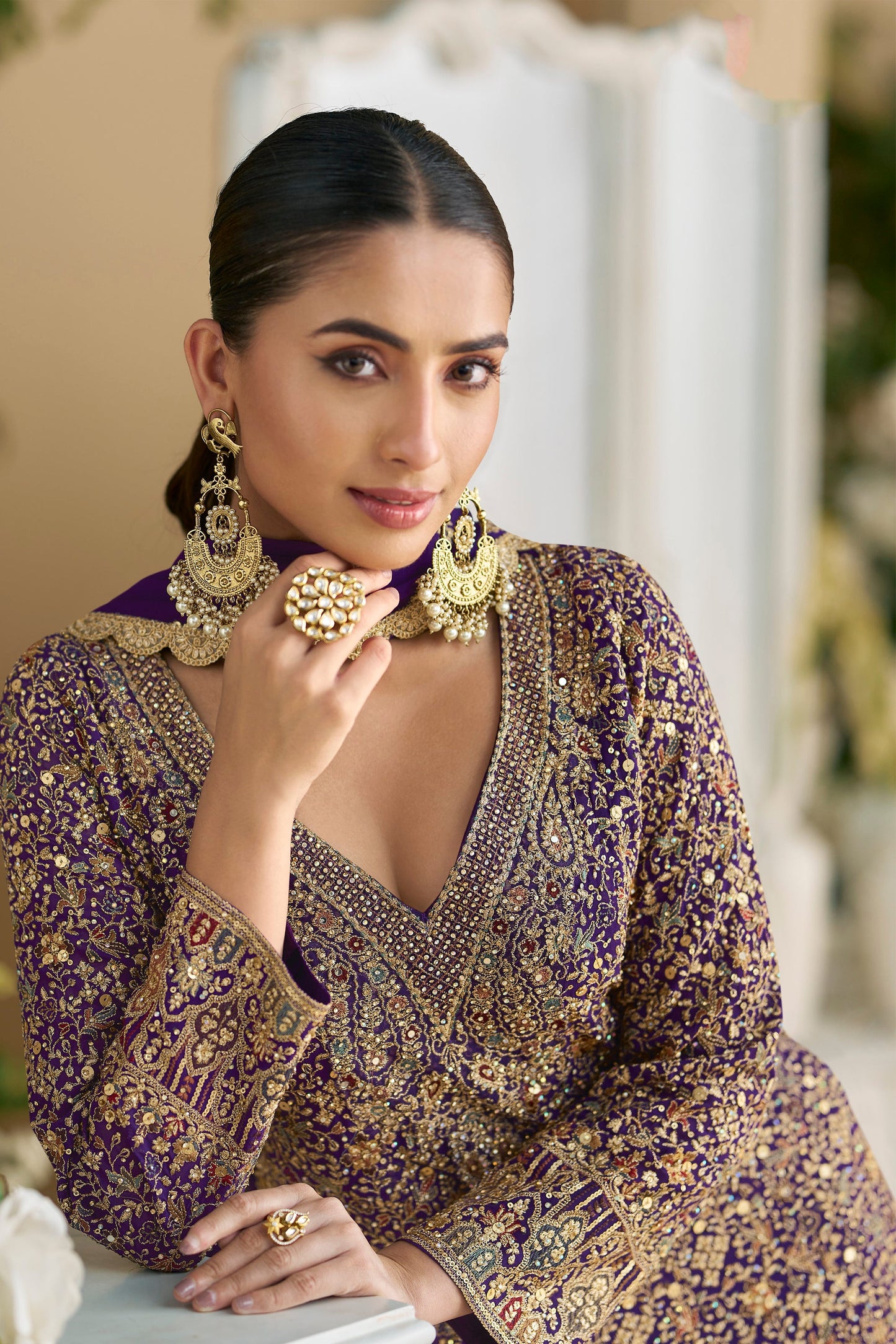Designer Embroidered Party Wear Salwar Kameez Dupatta Set Ethnic Bridal Outfit Canada