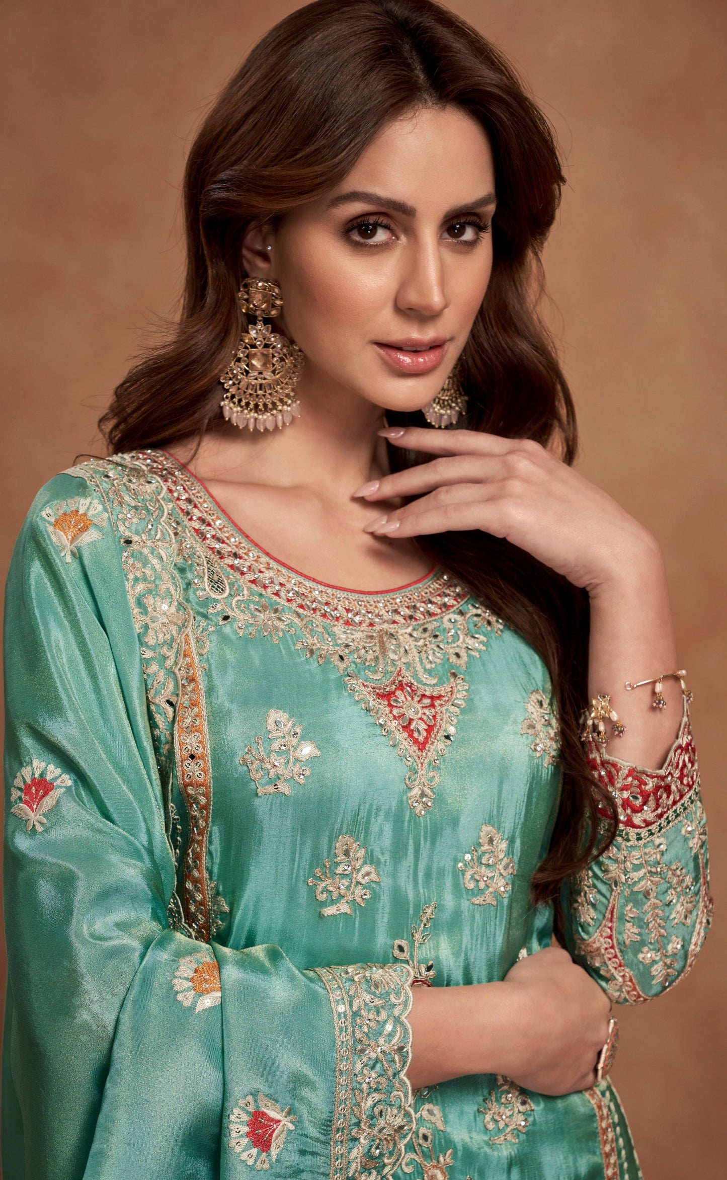 Wedding Function Heavy Palazzo Suit For Ready To Wear