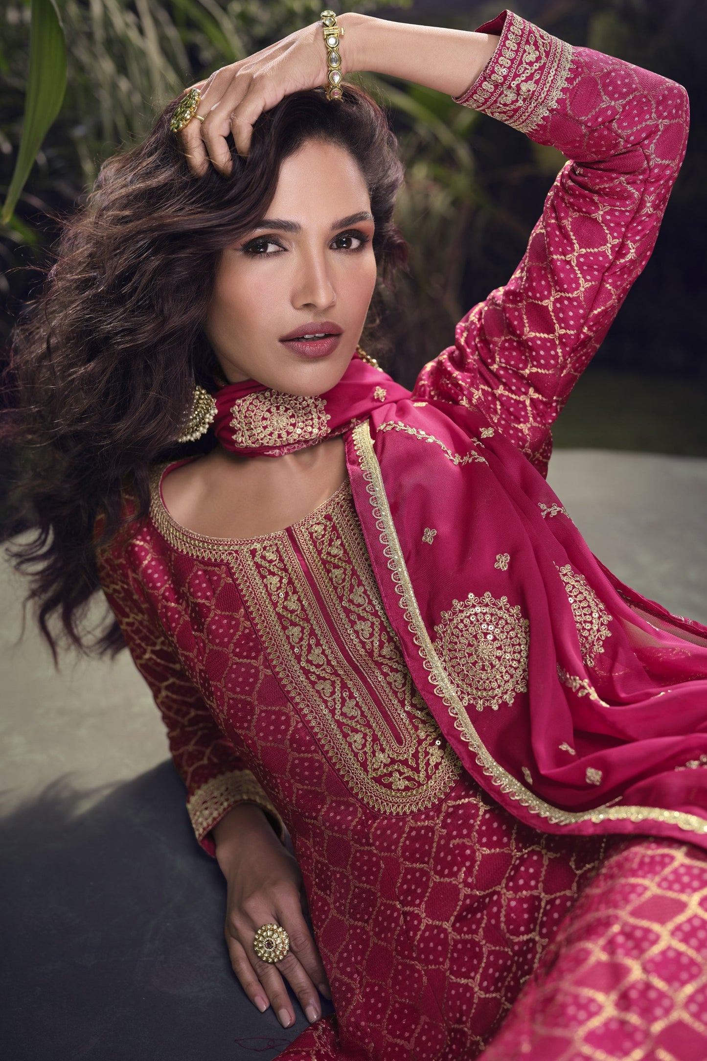 Diwali Festival Palazzo Dress With Silk Dupatta - Seyuri Ethnic Fashion