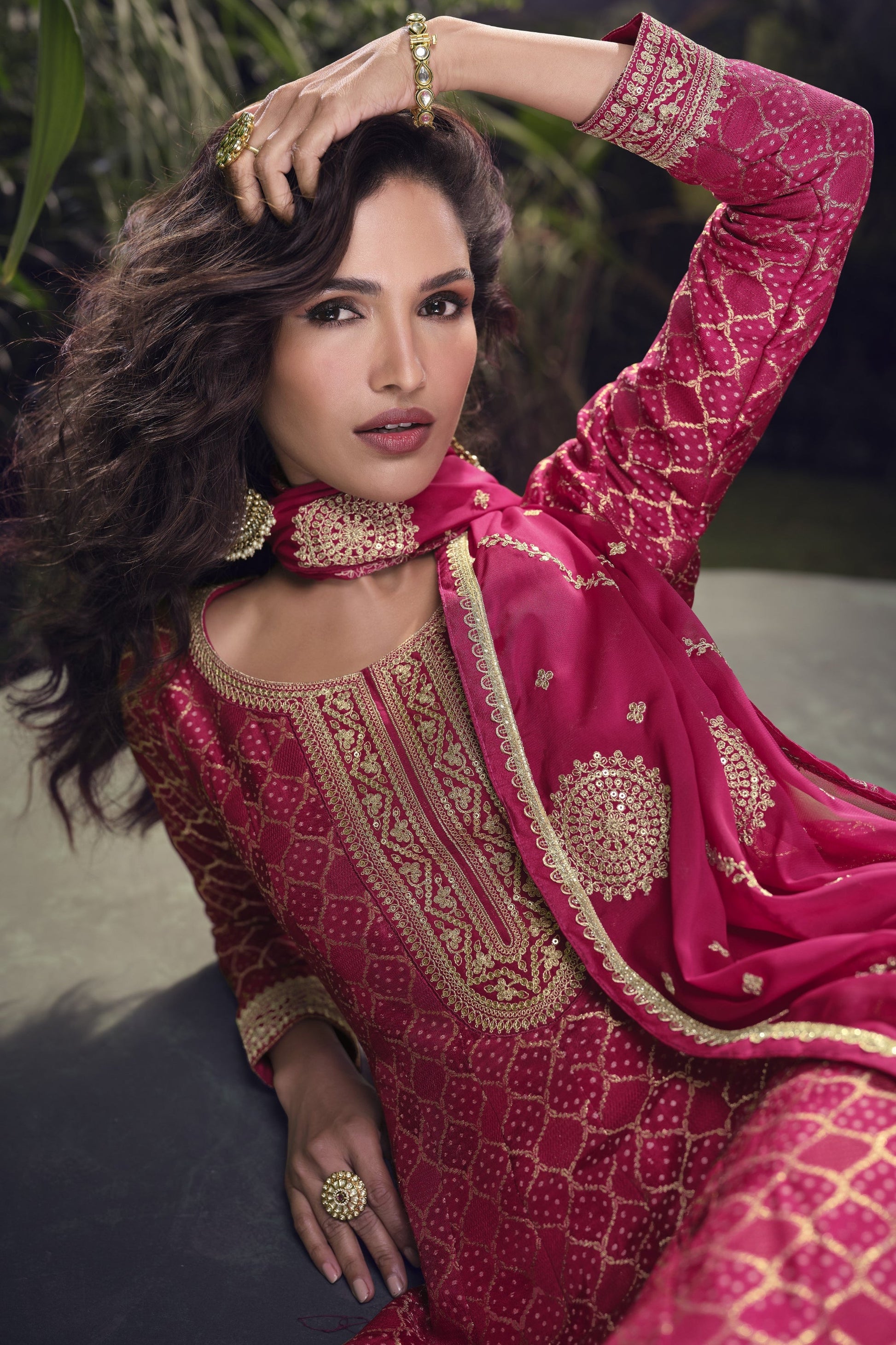 Diwali Festival Palazzo Dress With Silk Dupatta - Seyuri Ethnic Fashion