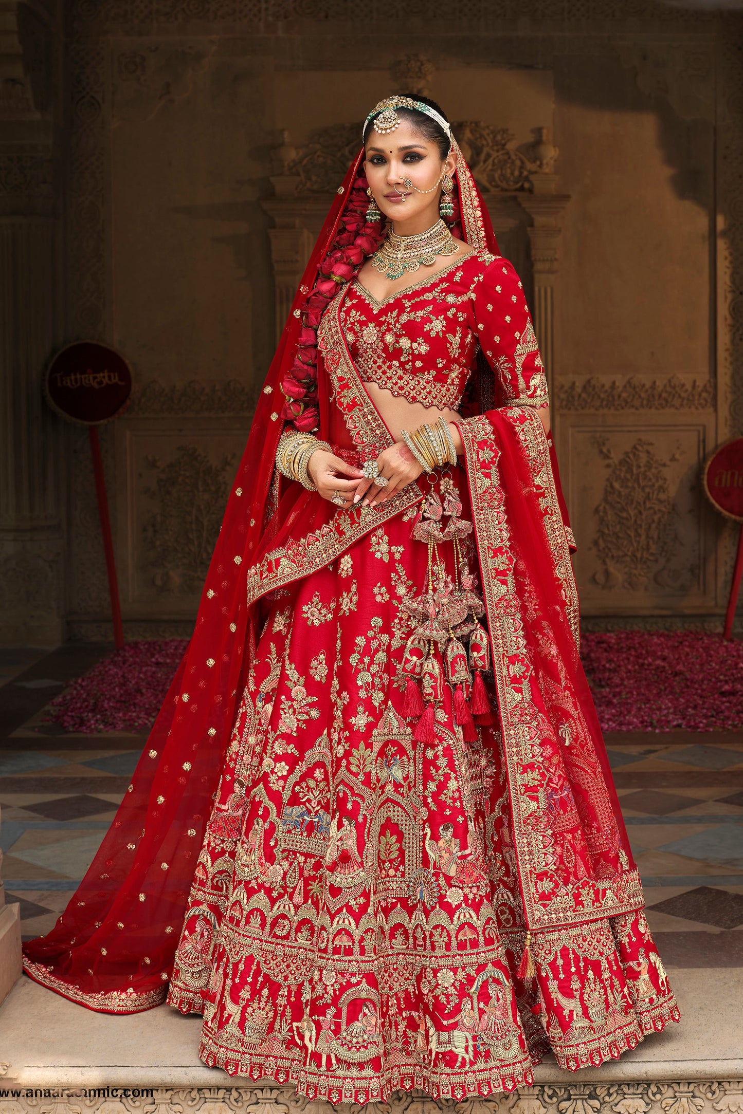 Red Bridal Lehenga Choli Heavy Embroidery & Sequence Work Lehenga Choli