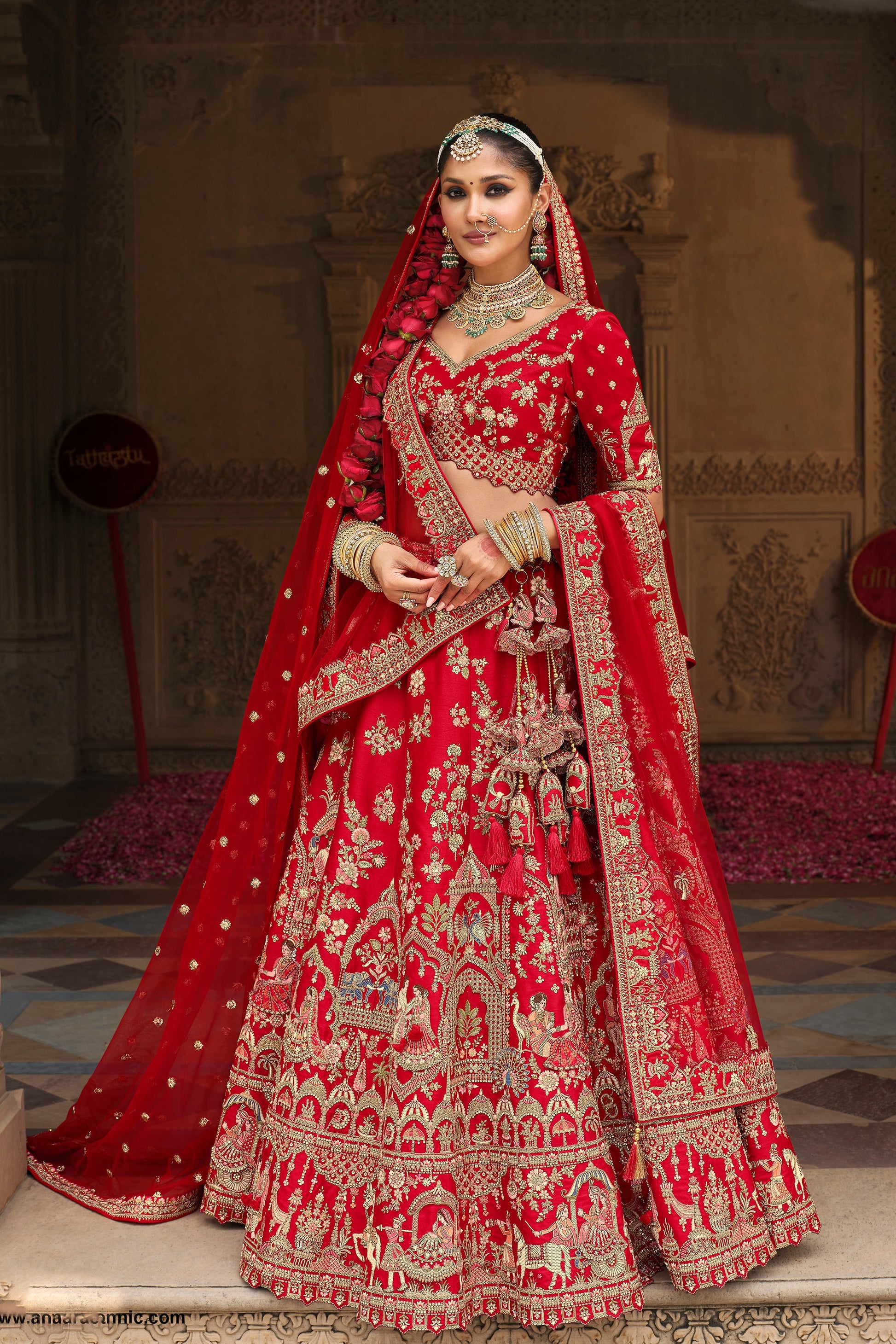 Red Bridal Lehenga Choli Heavy Embroidery & Sequence Work Lehenga Choli