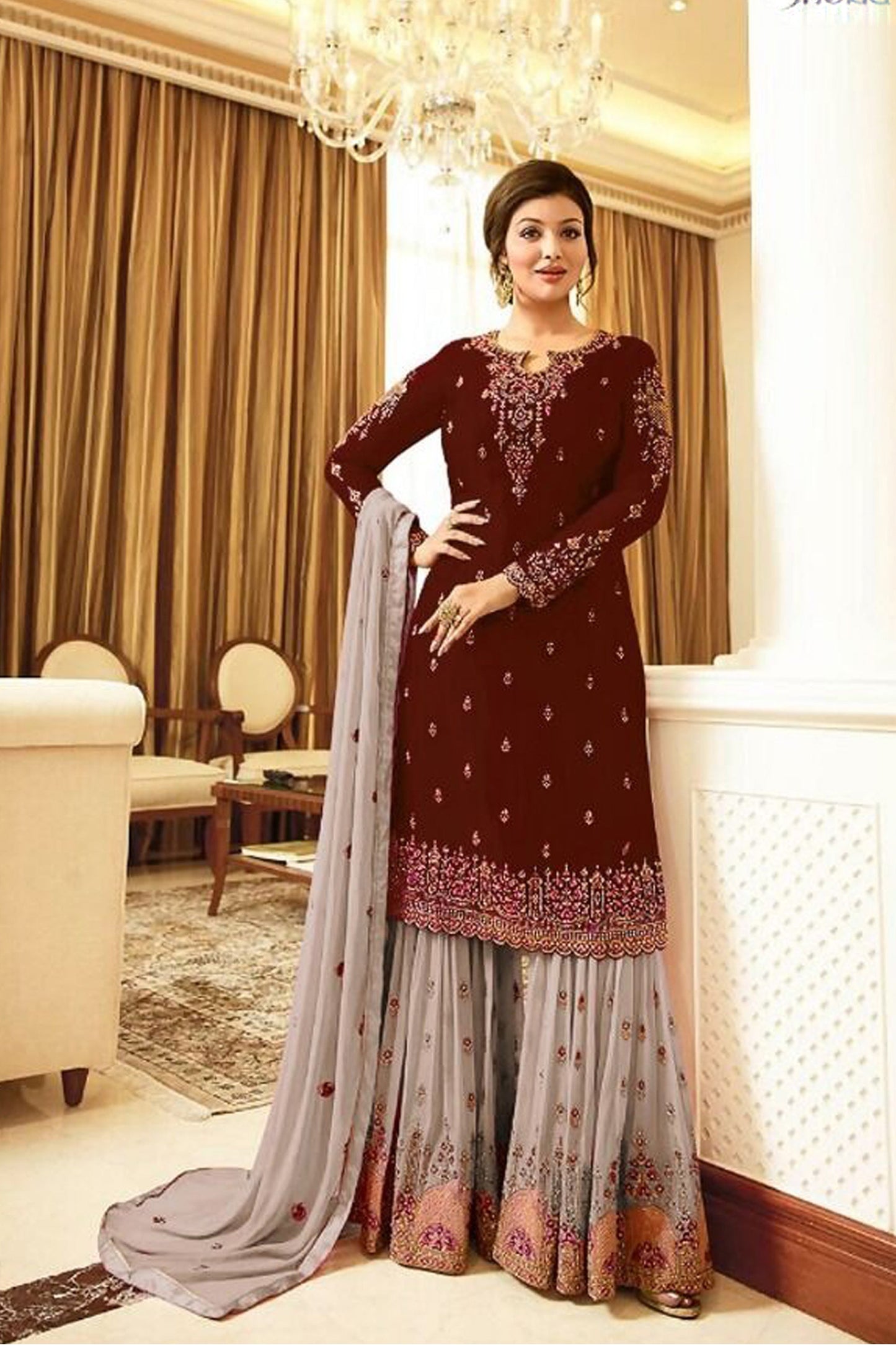 Buy Pakistani Sharara Outfit Stitched For USA Delivery
