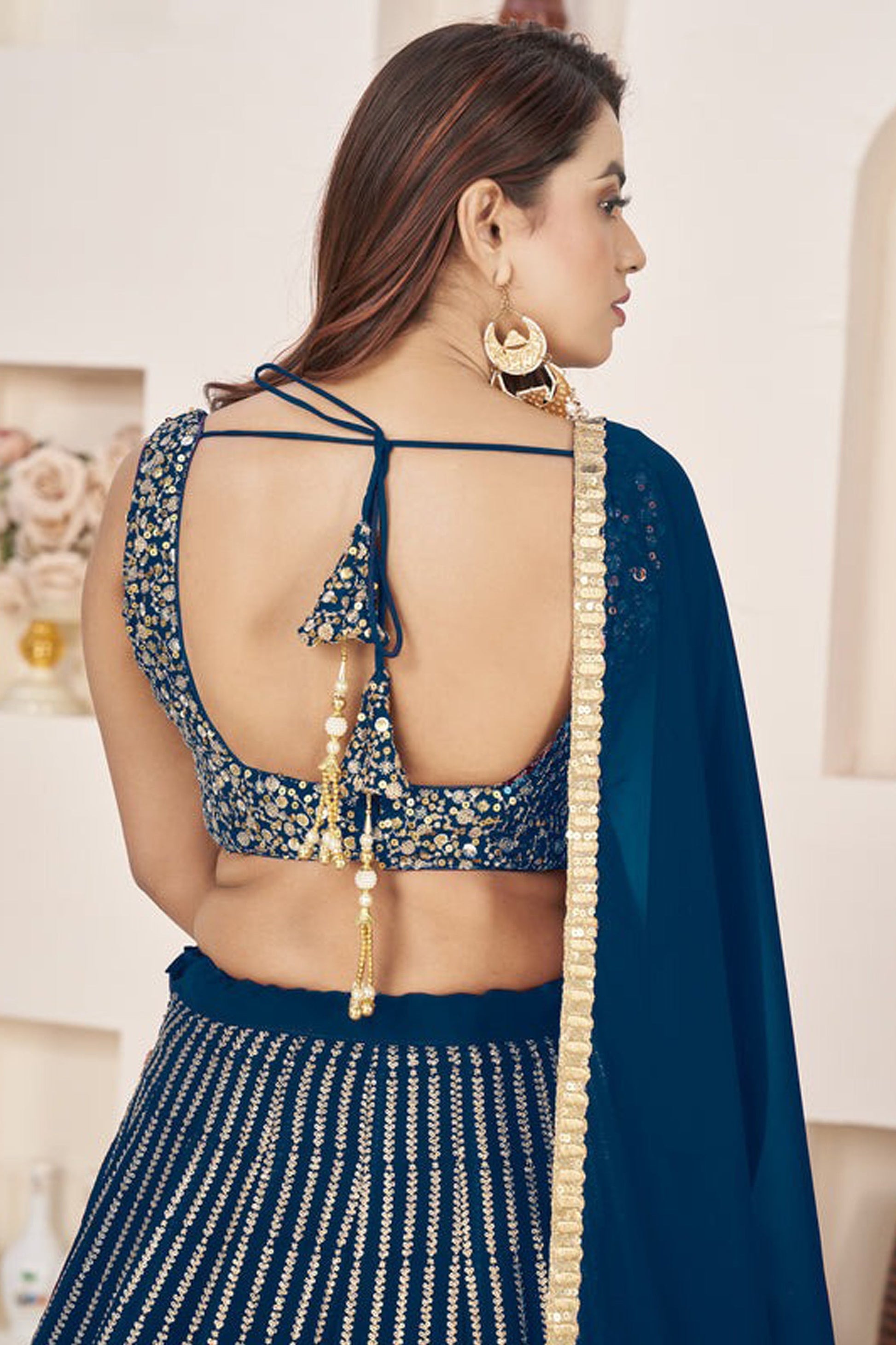 "Desi lehengas for American celebrations." 