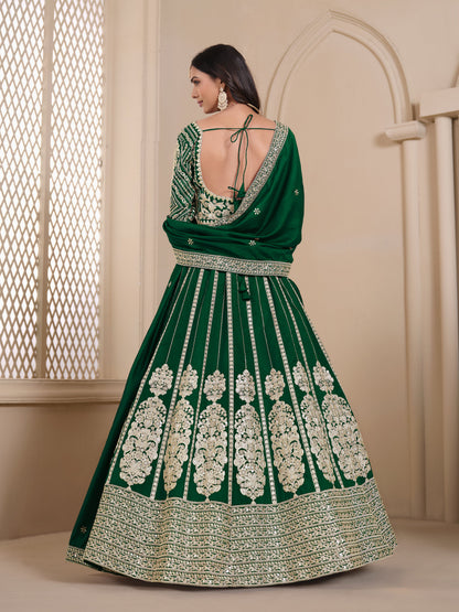 "Elegant lehengas for U.S.-based Indian celebrations."

