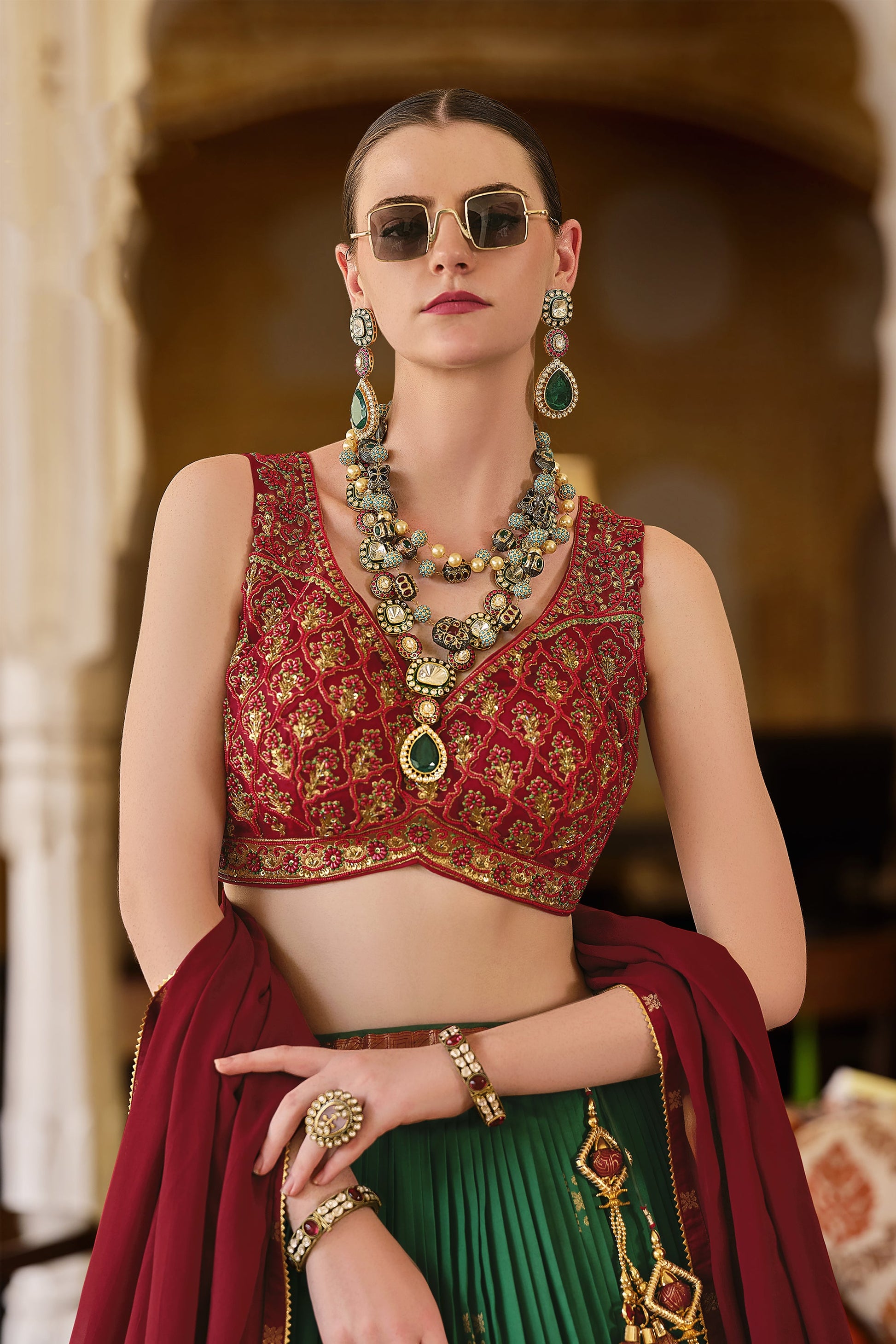 "Lehengas made for Indian functions across the USA." 