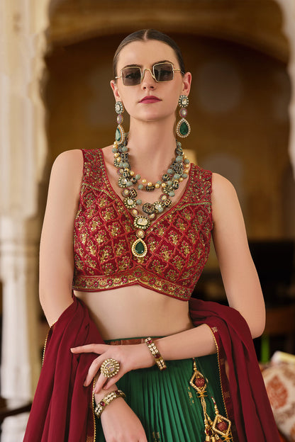 "Lehengas made for Indian functions across the USA." 
