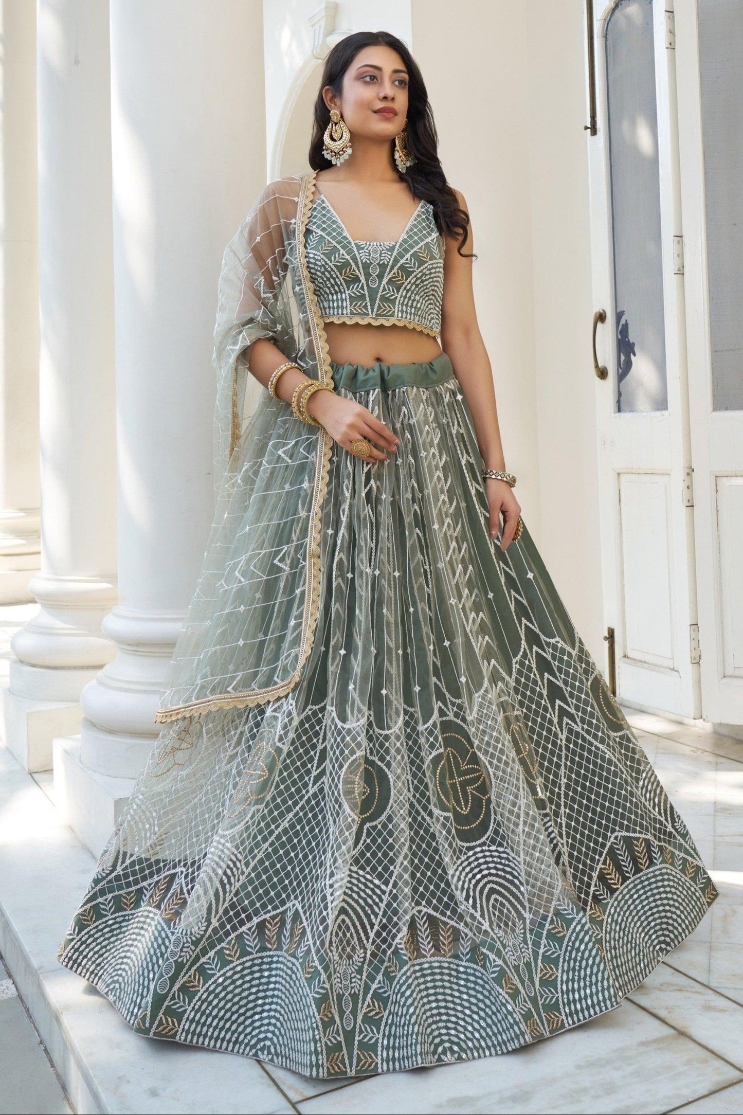 "Desi lehengas for American celebrations." 