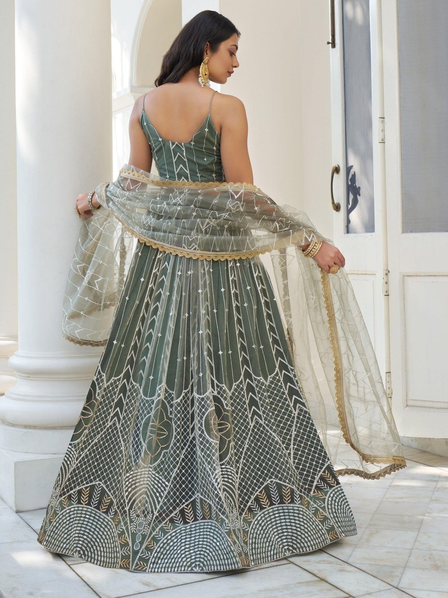 "Desi lehengas for American celebrations." 