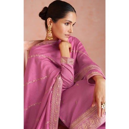 Pink Embroidery Bridal Chinon Salwar Kameez Ready-To-Wear Wedding Outfit USA