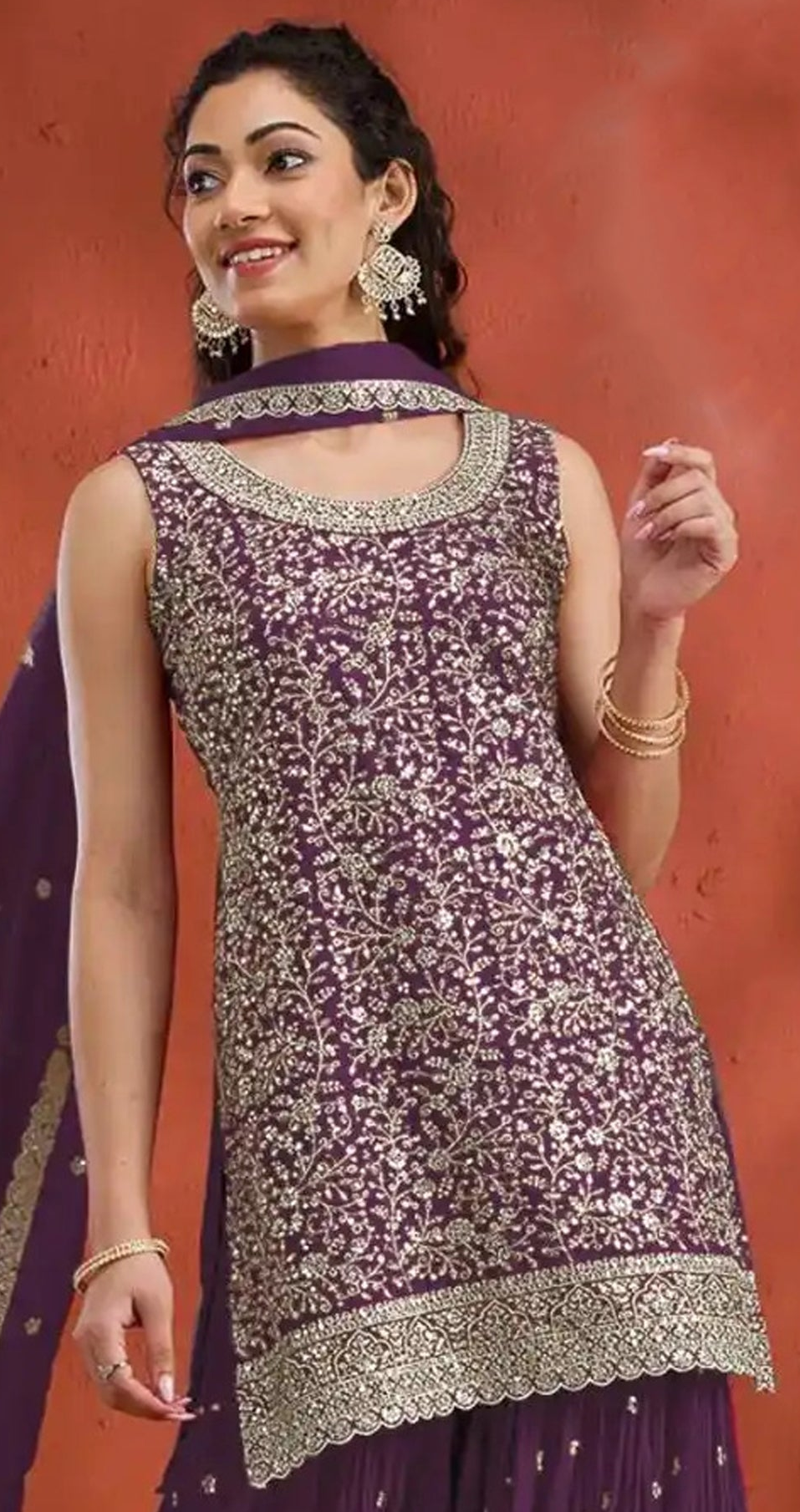 Indian Embroidered Design Palazzo Suit 
