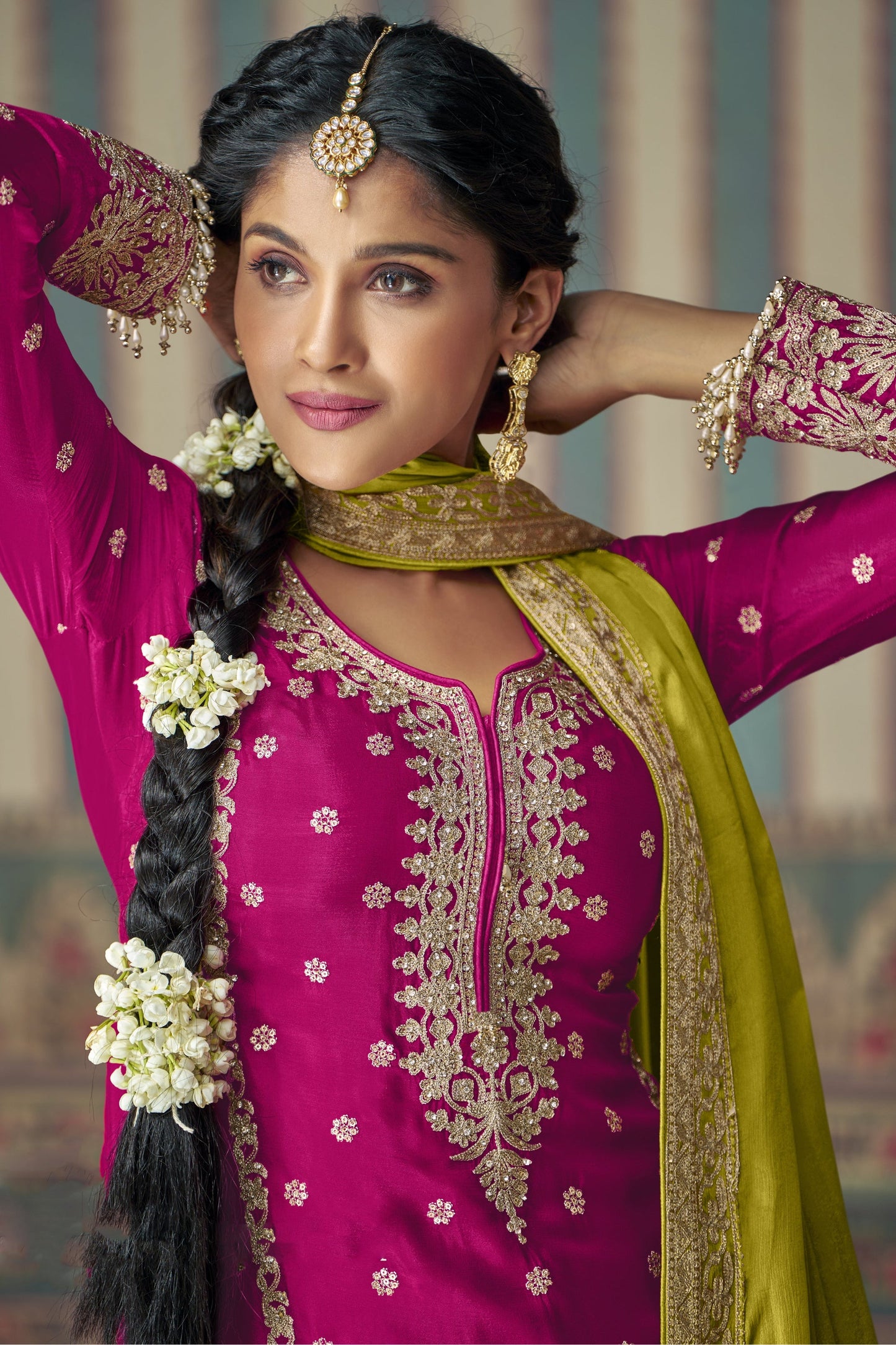 Indian Reception Wear Wedding Palazzo Suit 