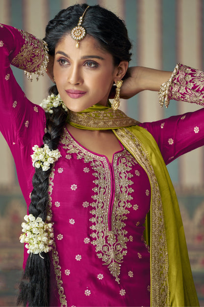 Indian Reception Wear Wedding Palazzo Suit 