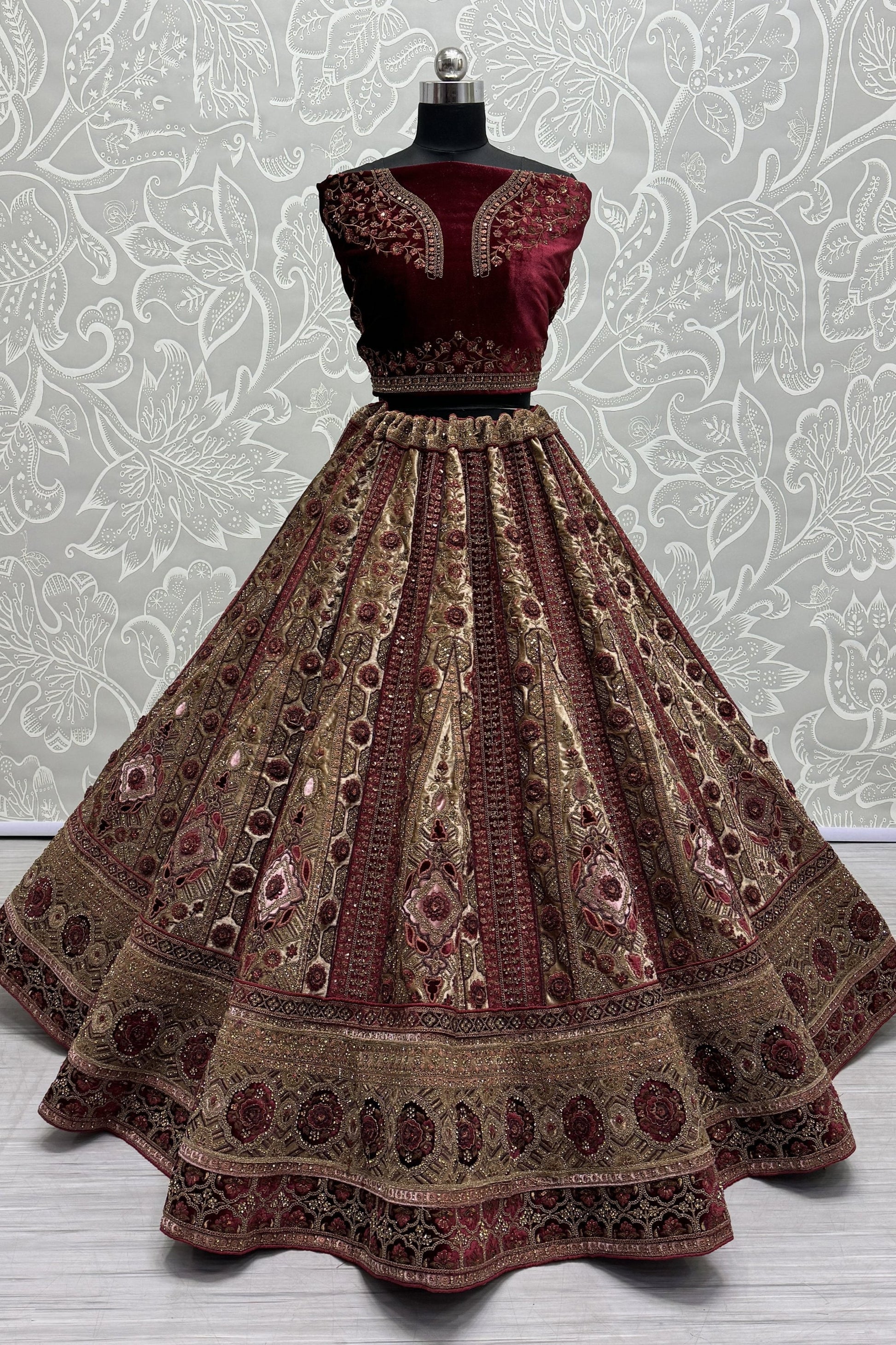 Indian Wedding Bridal Design Sequins Diamond work Heavy Lehenga Choli