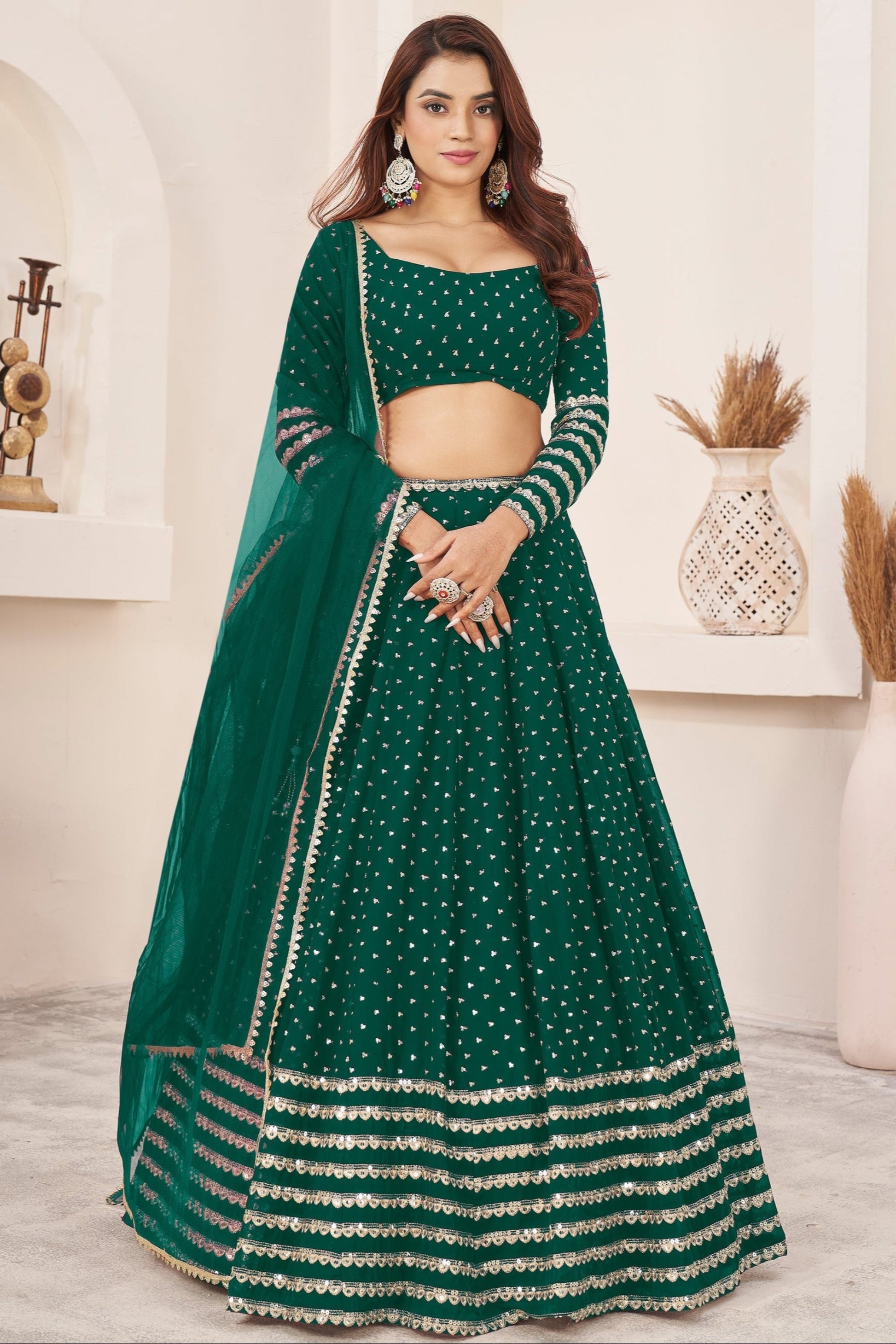 "Gorgeous lehengas for Indian events in the U.S." 