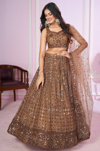 Experience bridal couture with lehengas that sparkle with intricate artistry. 