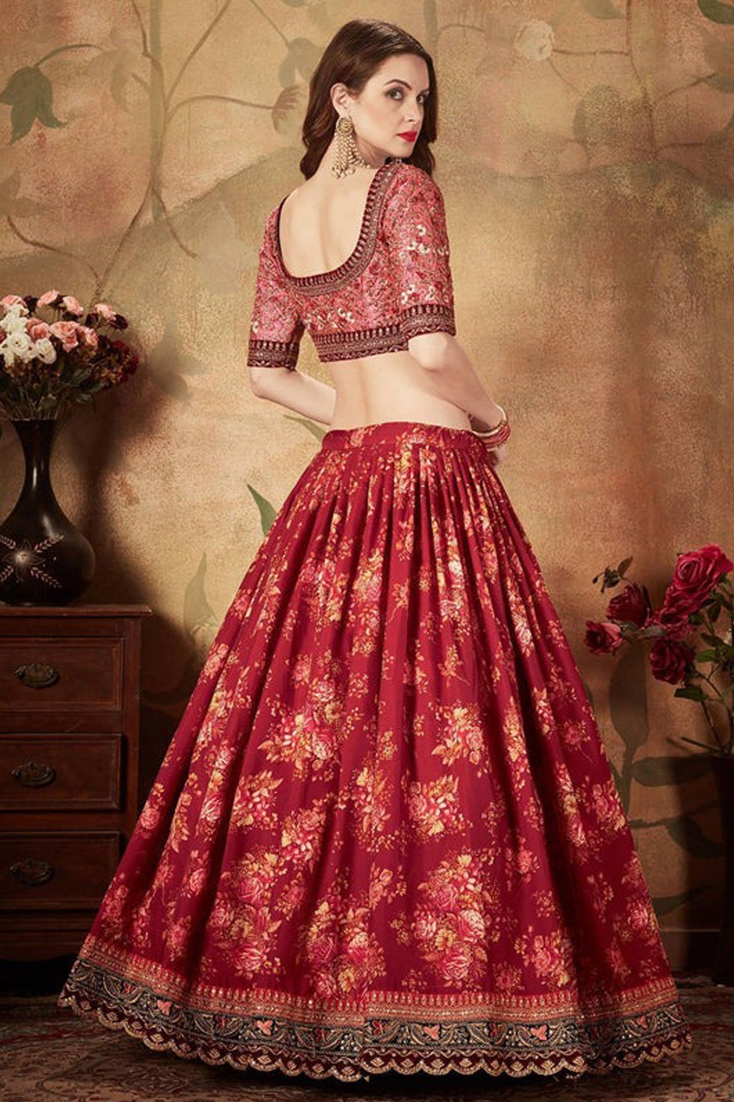 "Stylish lehengas for U.S.-based Indian functions." 