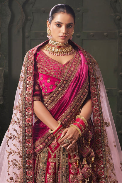 Experience bridal couture with lehengas that sparkle with intricate artistry.