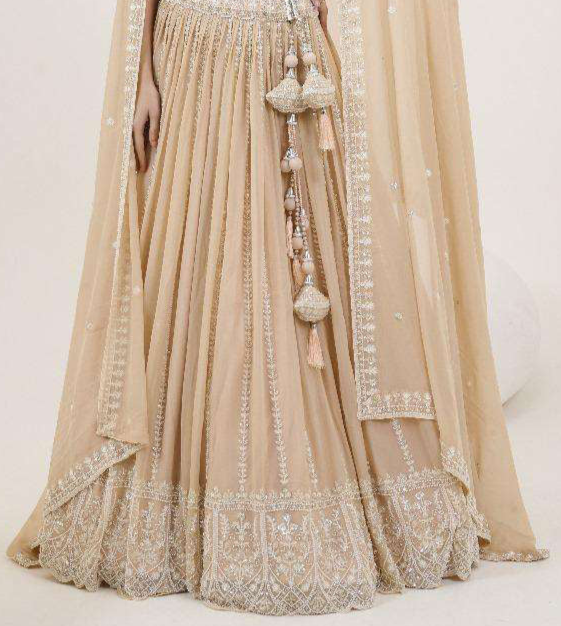 "Elegant lehengas for U.S.-based Indian celebrations."
