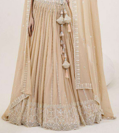 "Elegant lehengas for U.S.-based Indian celebrations."
