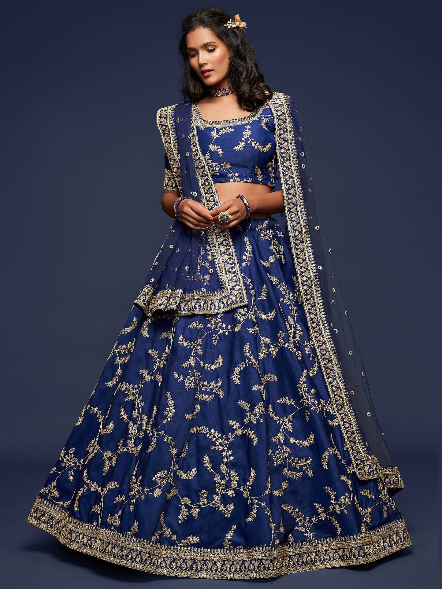 "Celebrate traditions in the USA with our lehengas."