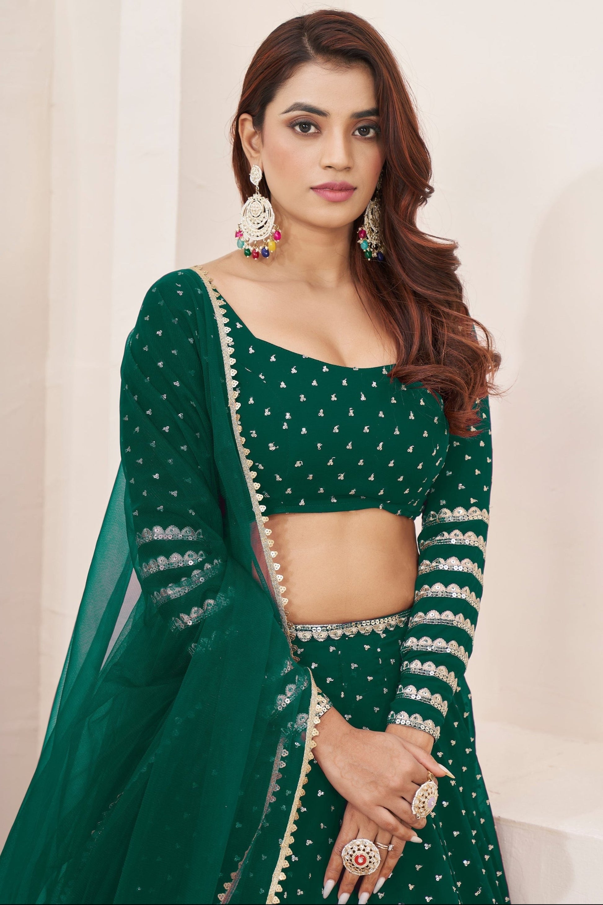 "Gorgeous lehengas for Indian events in the U.S." 