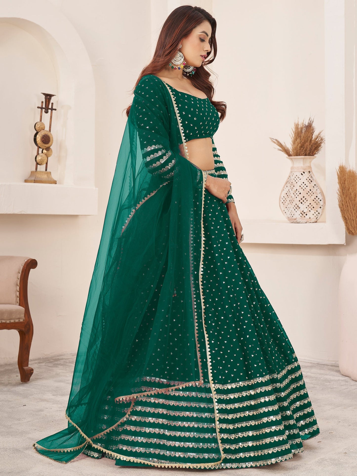 "Gorgeous lehengas for Indian events in the U.S." 