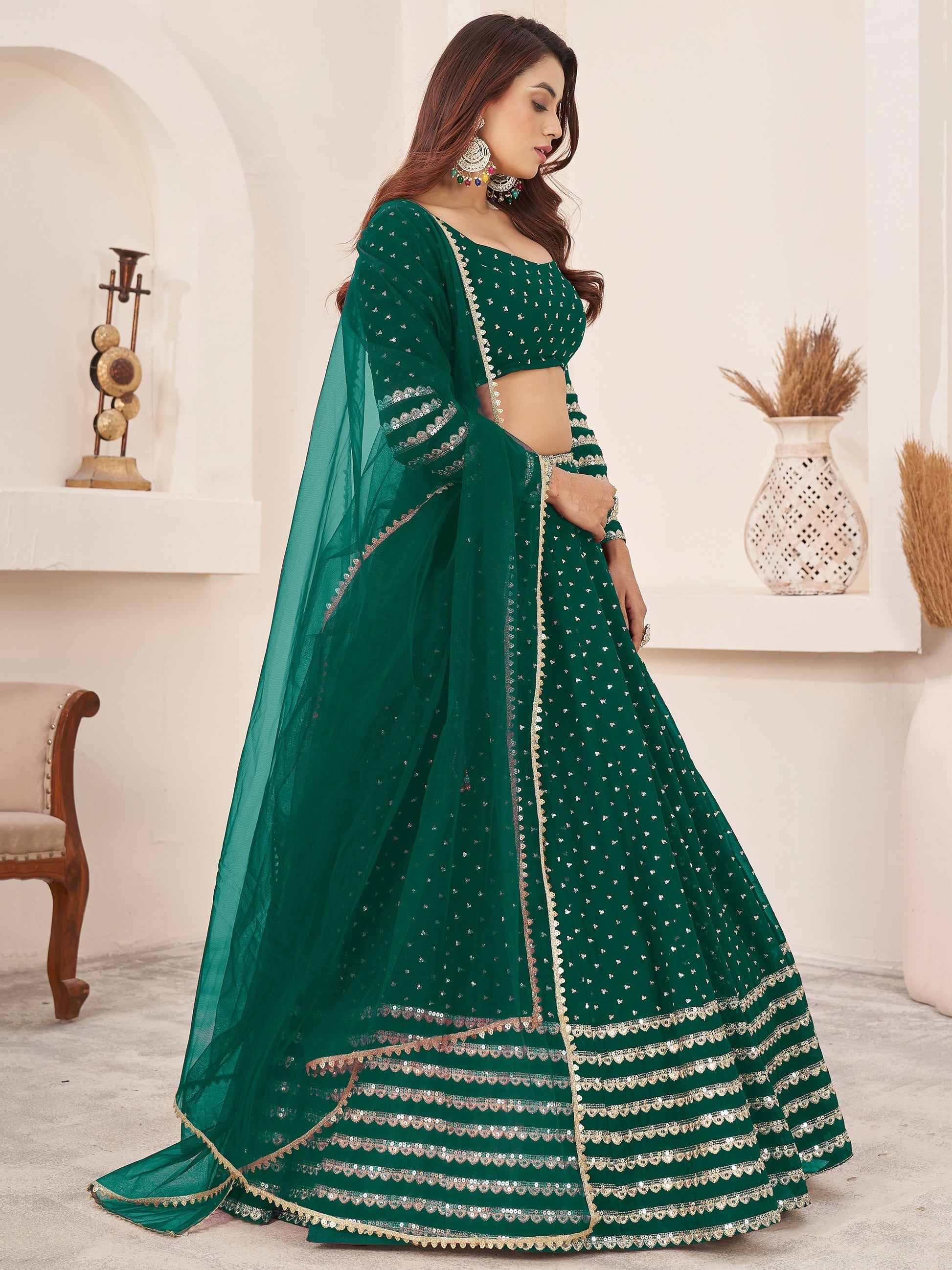 "Gorgeous lehengas for Indian events in the U.S." 