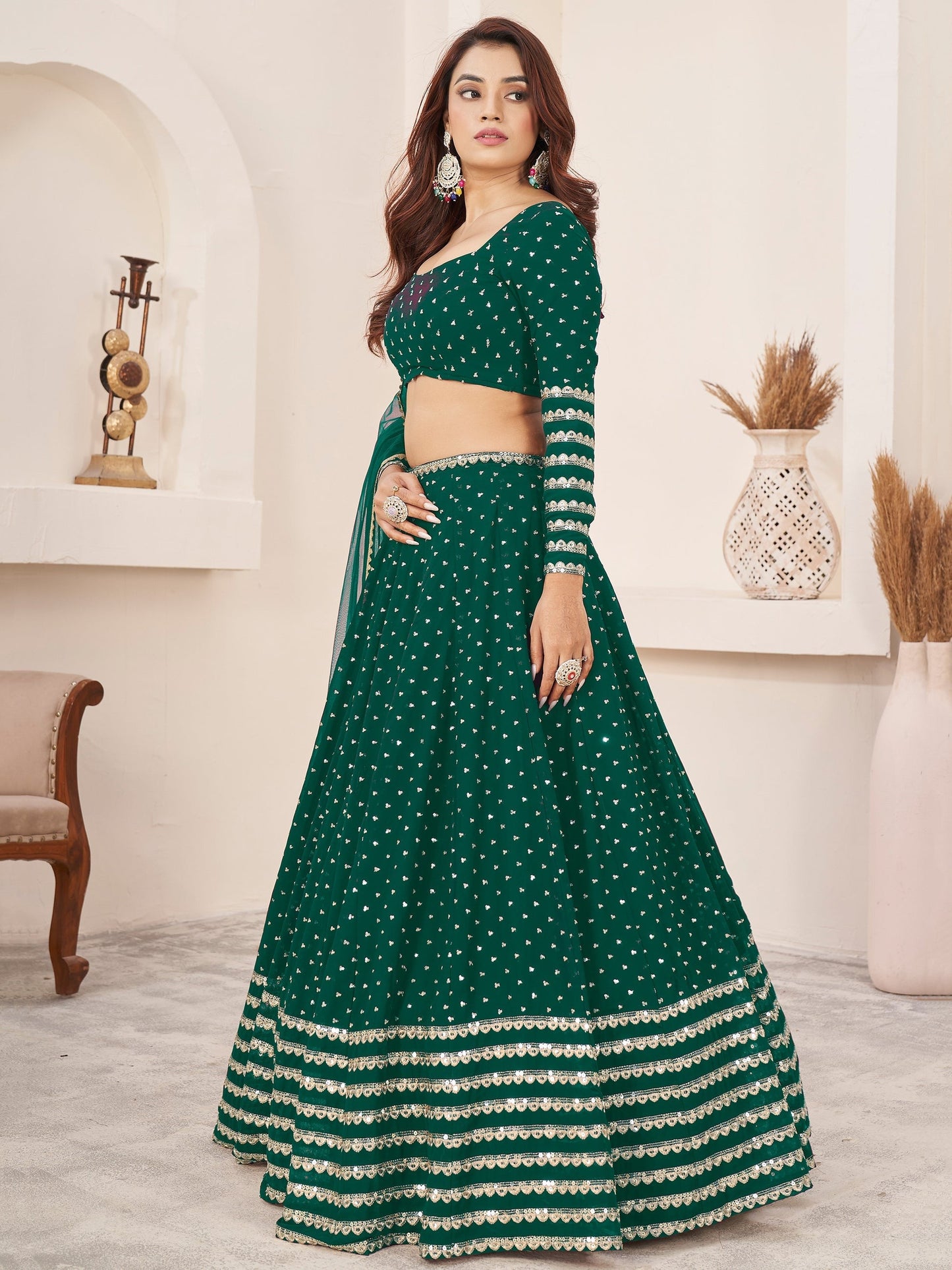 "Gorgeous lehengas for Indian events in the U.S." 