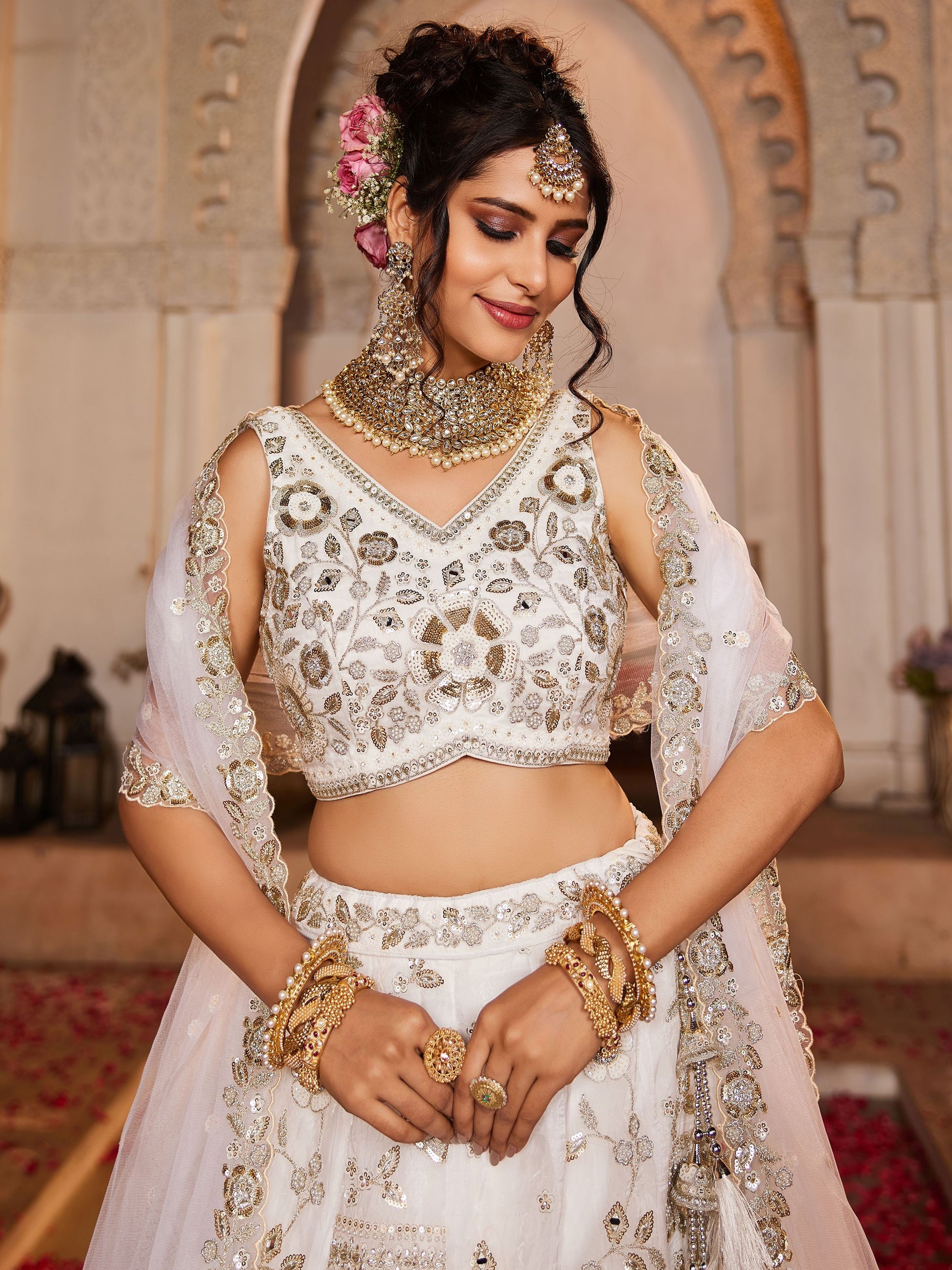 "Cultural event lehengas for Indian families in America."
