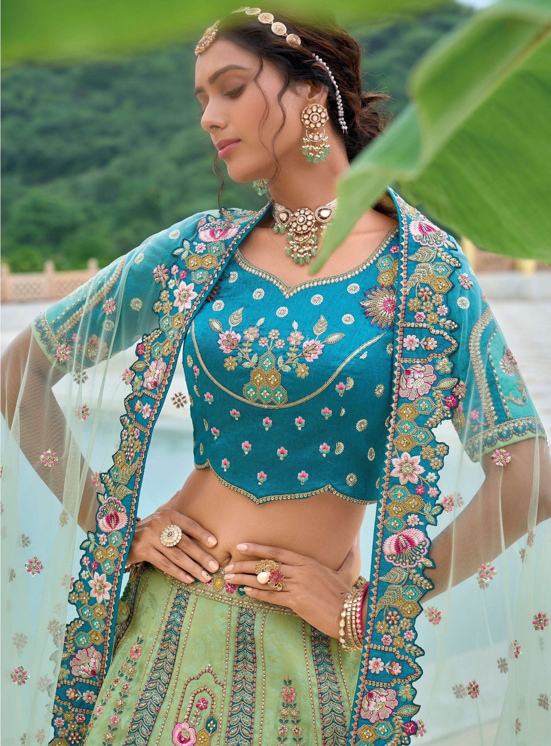 "Lehengas made for Indian functions across the USA." 