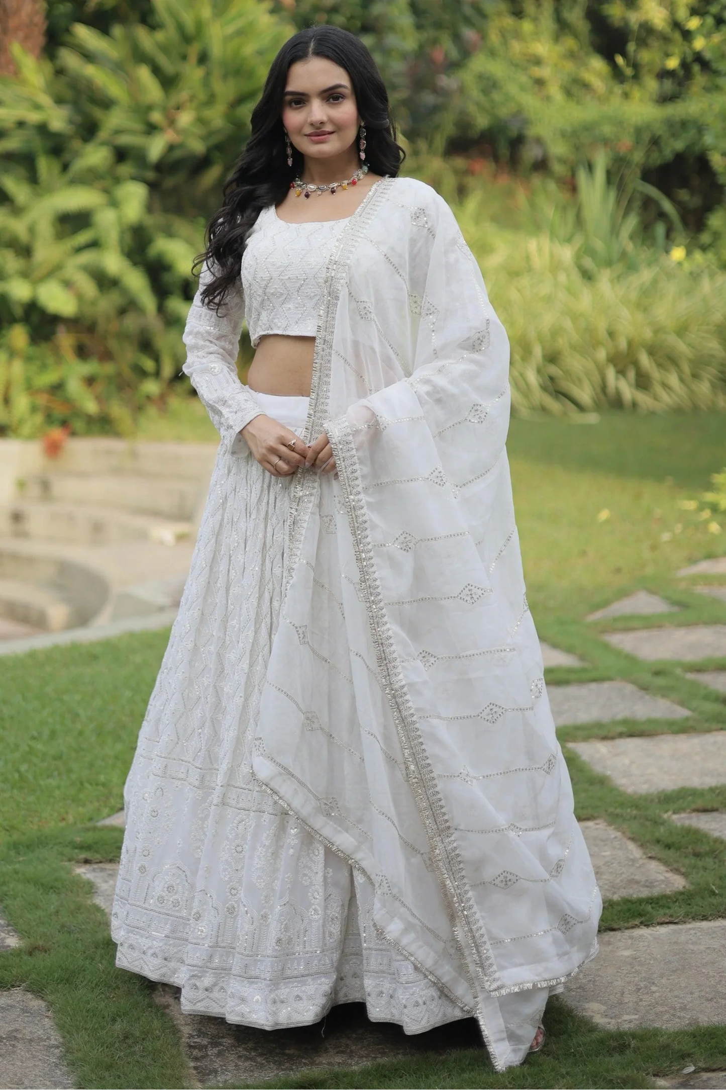 "Elegant lehengas for U.S.-based Indian celebrations." 