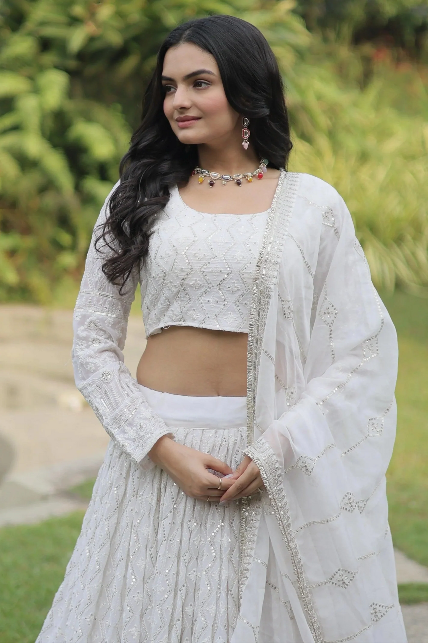 "Elegant lehengas for U.S.-based Indian celebrations." 