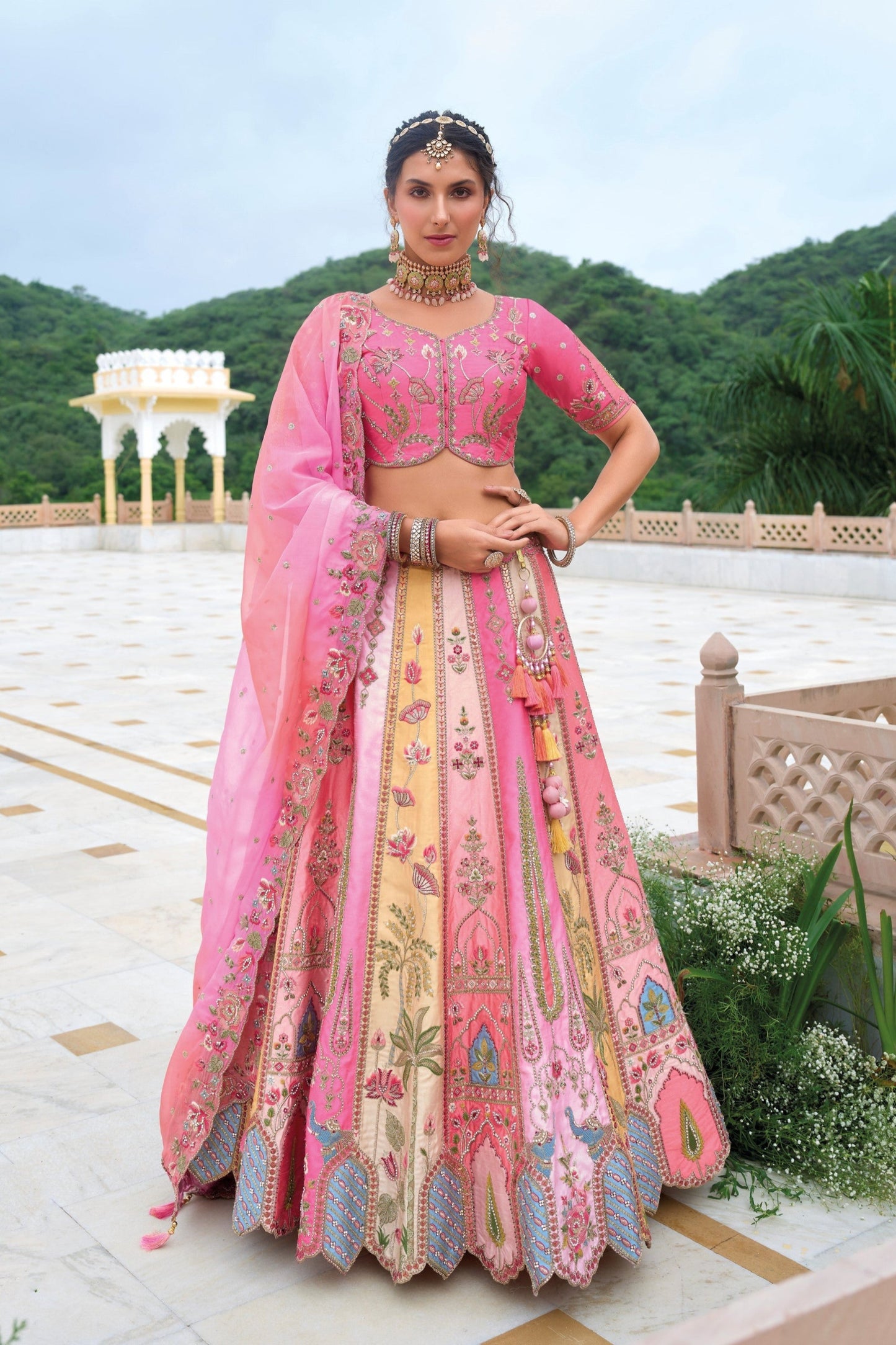 "Desi lehengas for American celebrations." 