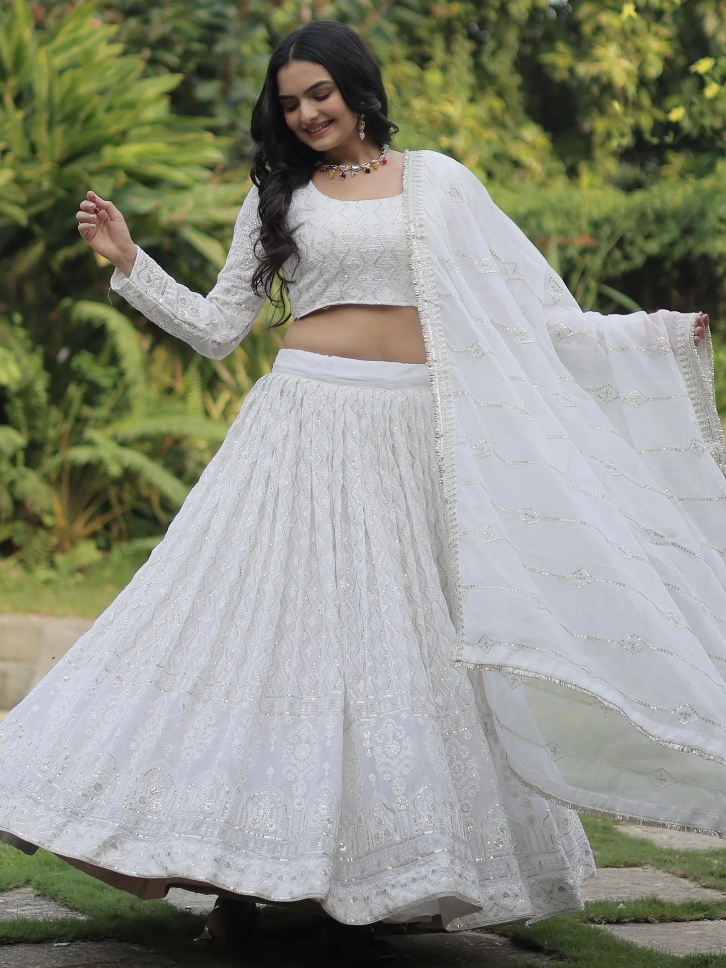 "Elegant lehengas for U.S.-based Indian celebrations." 