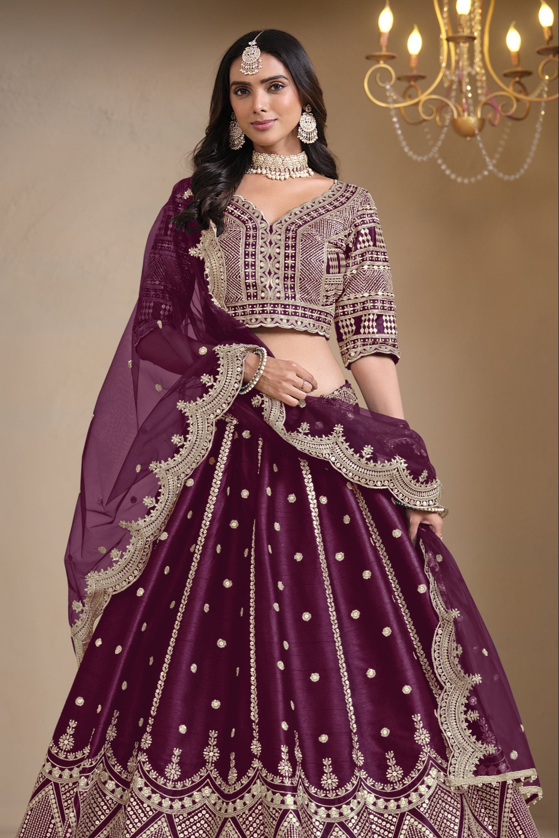 "Traditional lehengas for modern Indian Americans." 