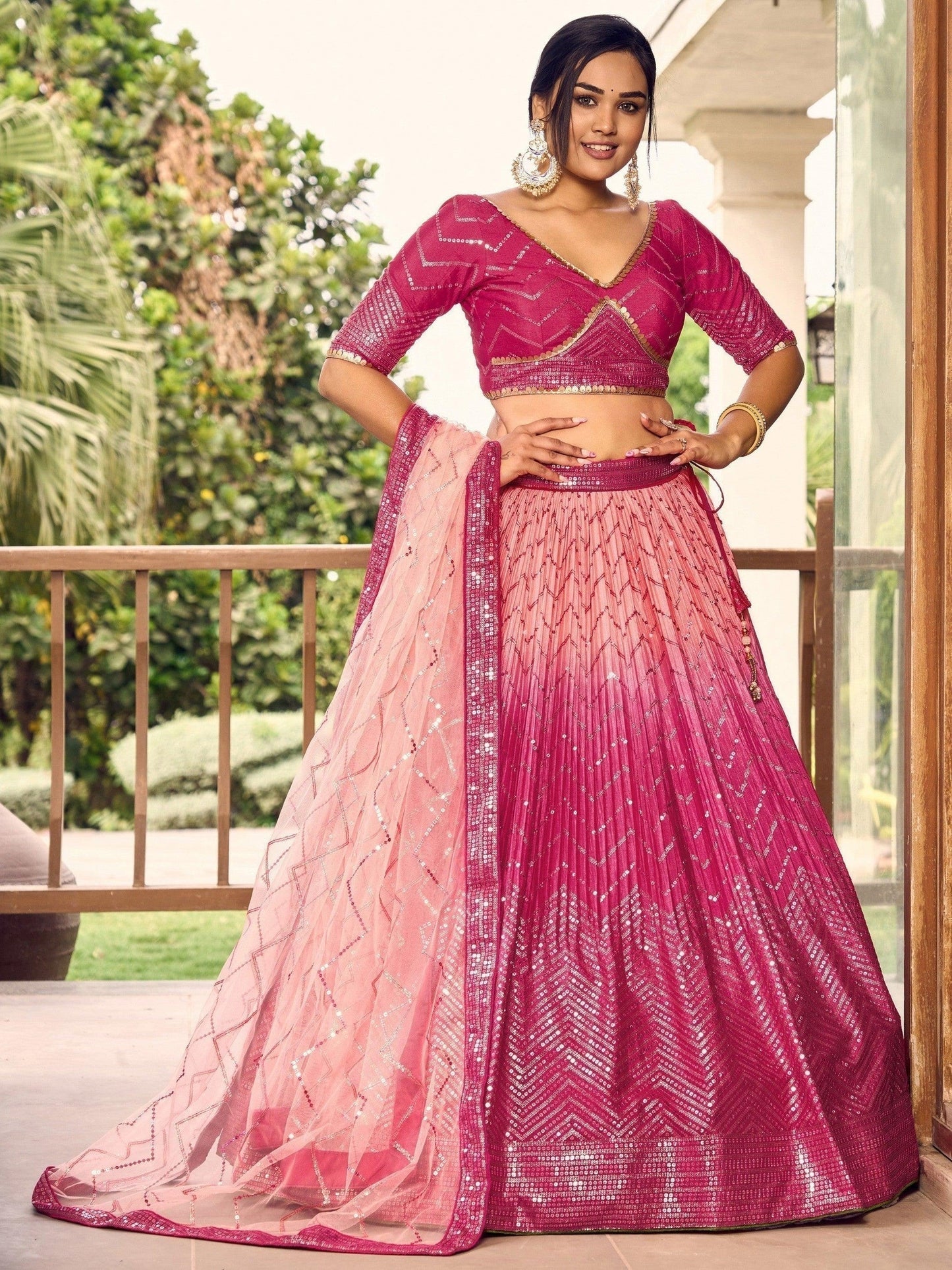 "Desi lehengas for American celebrations."