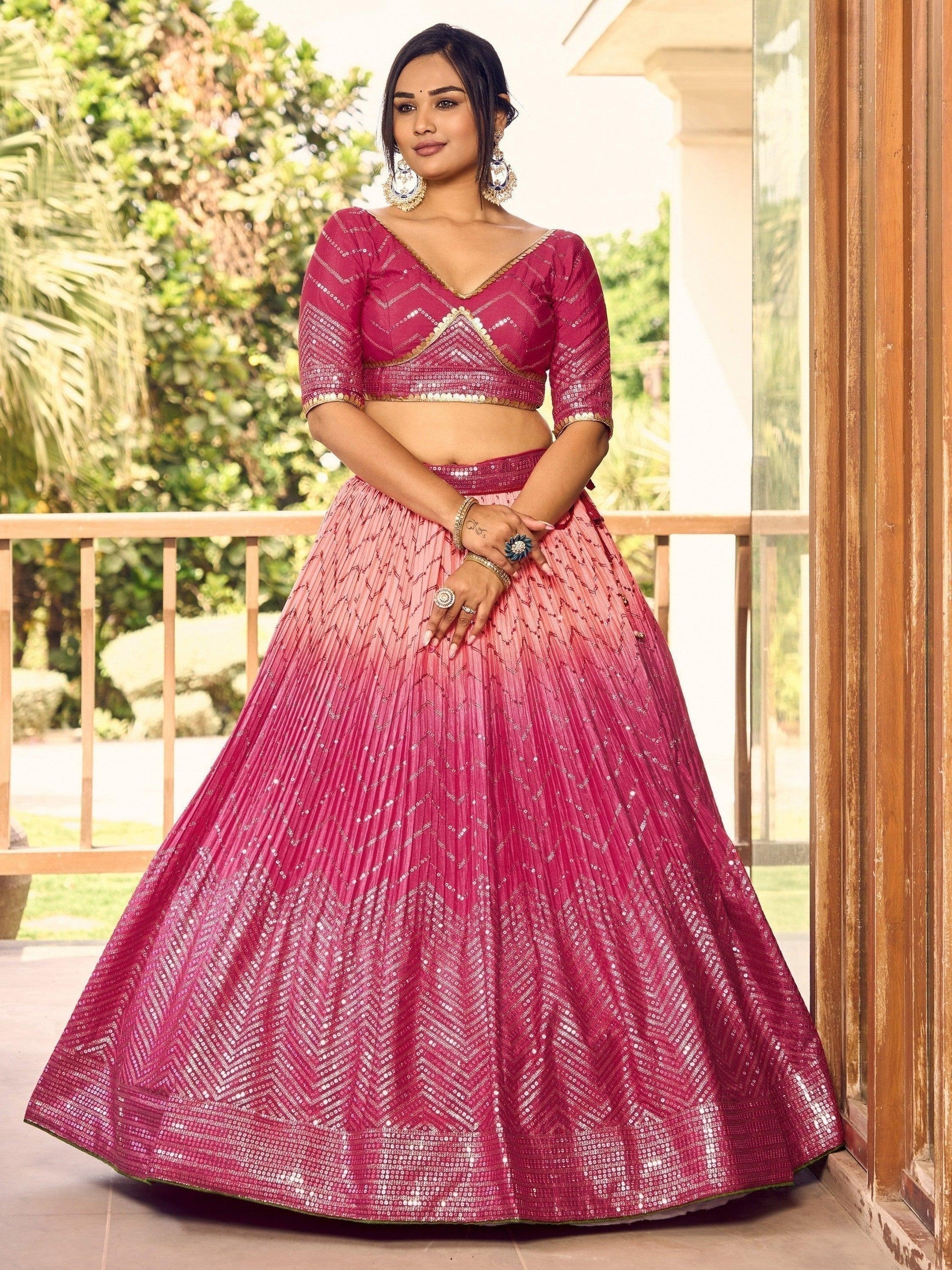 "Desi lehengas for American celebrations."