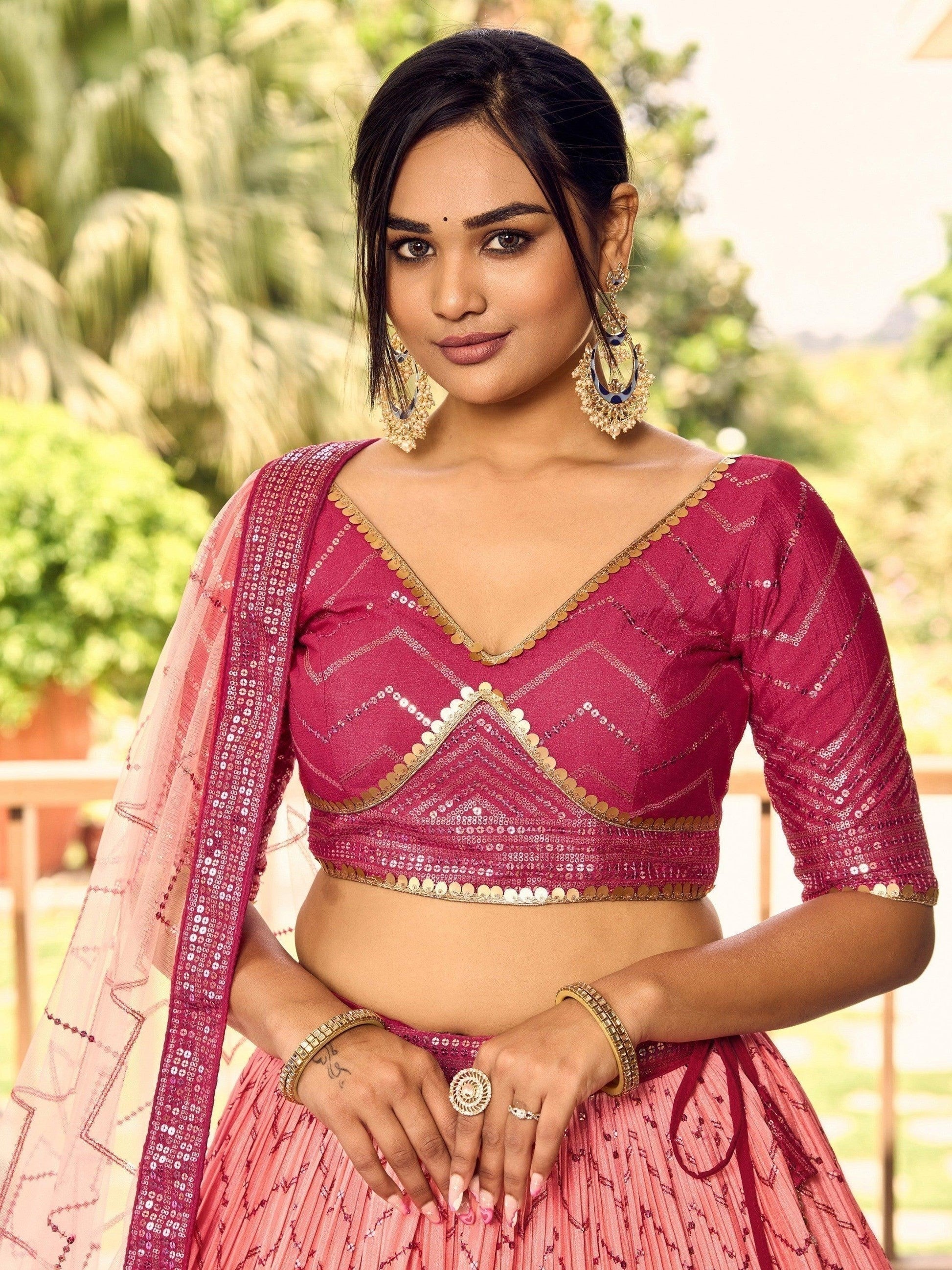 "Desi lehengas for American celebrations."