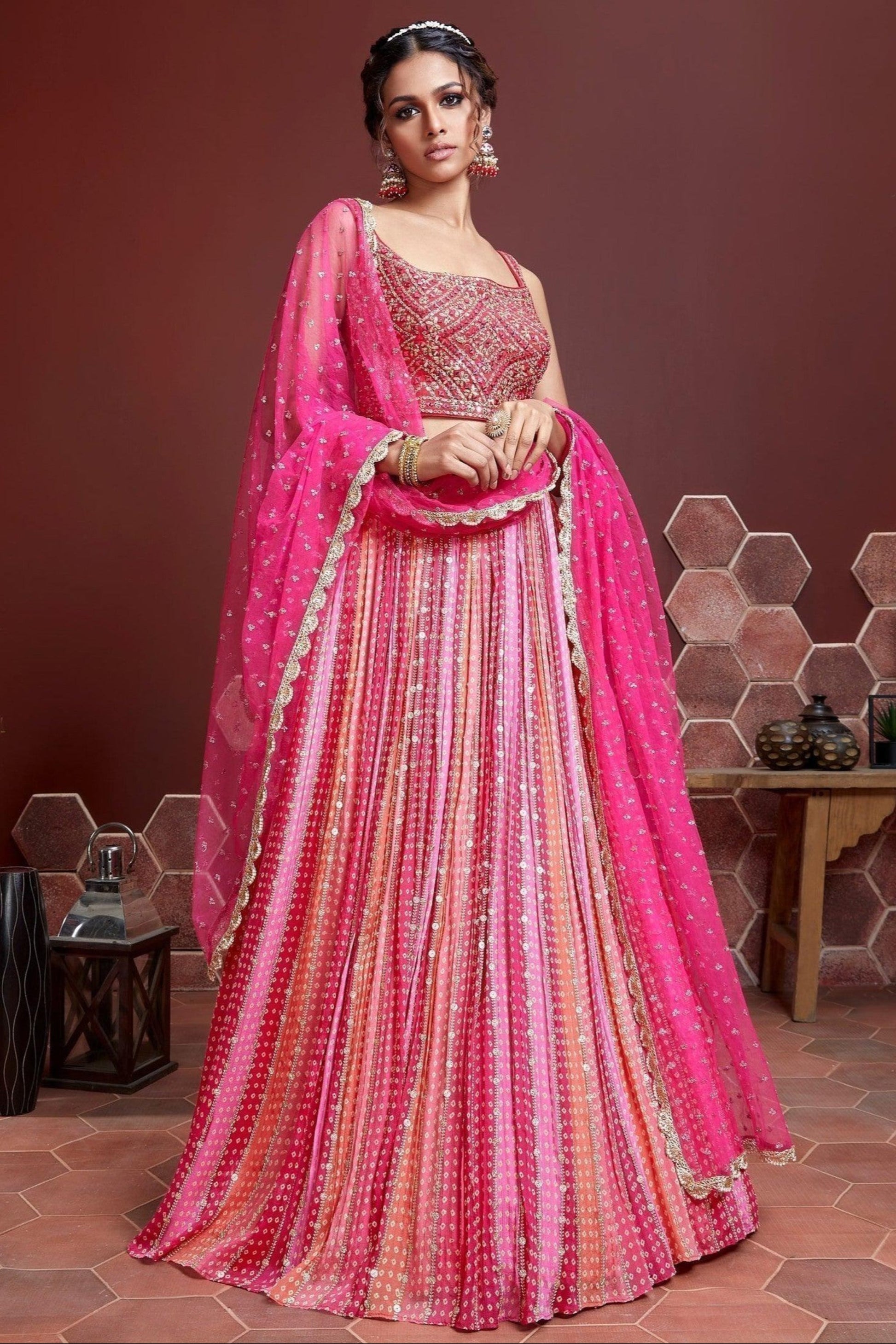 "Gorgeous lehengas for Indian events in the U.S." 