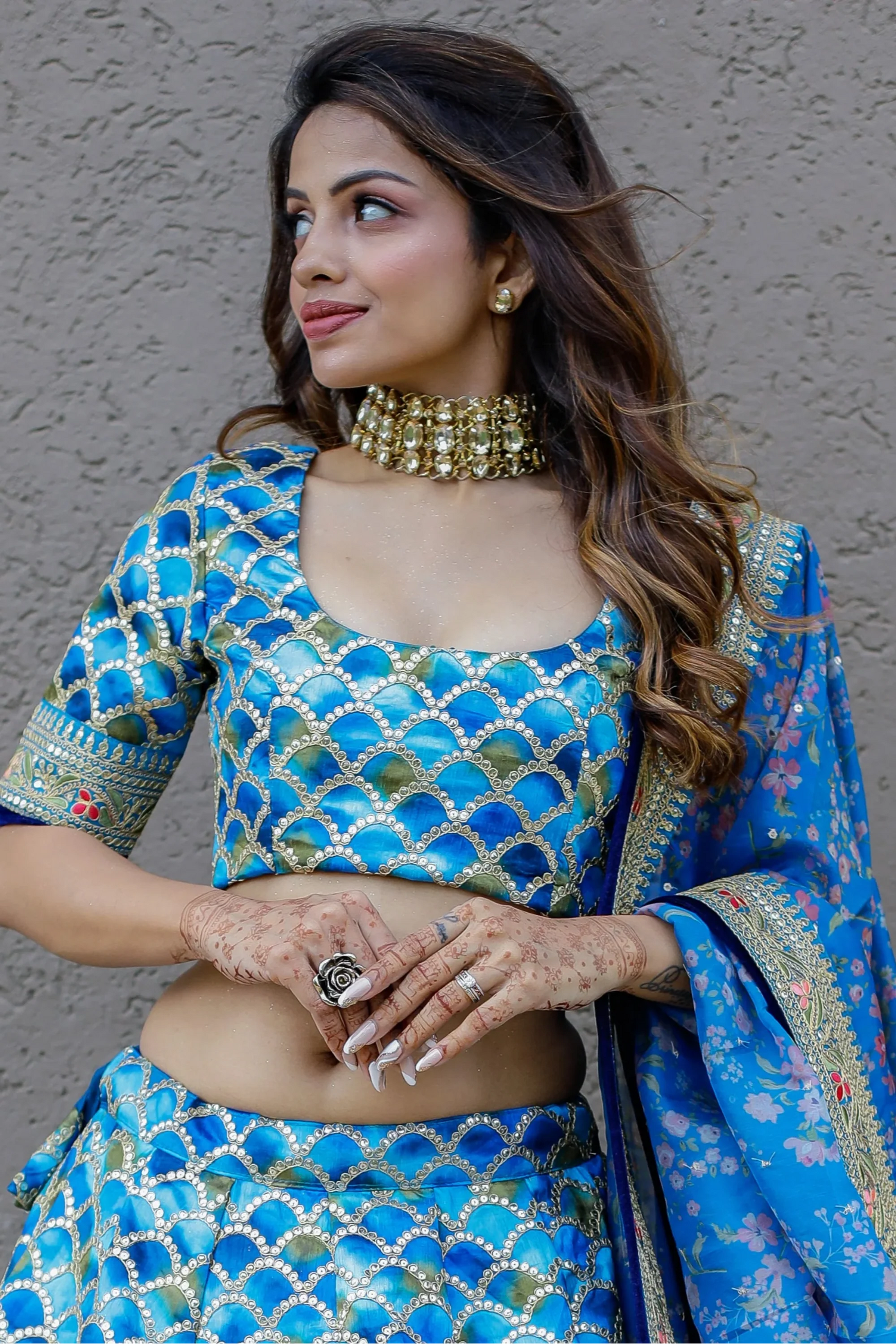 "Authentic Indian lehengas delivered in the USA." 