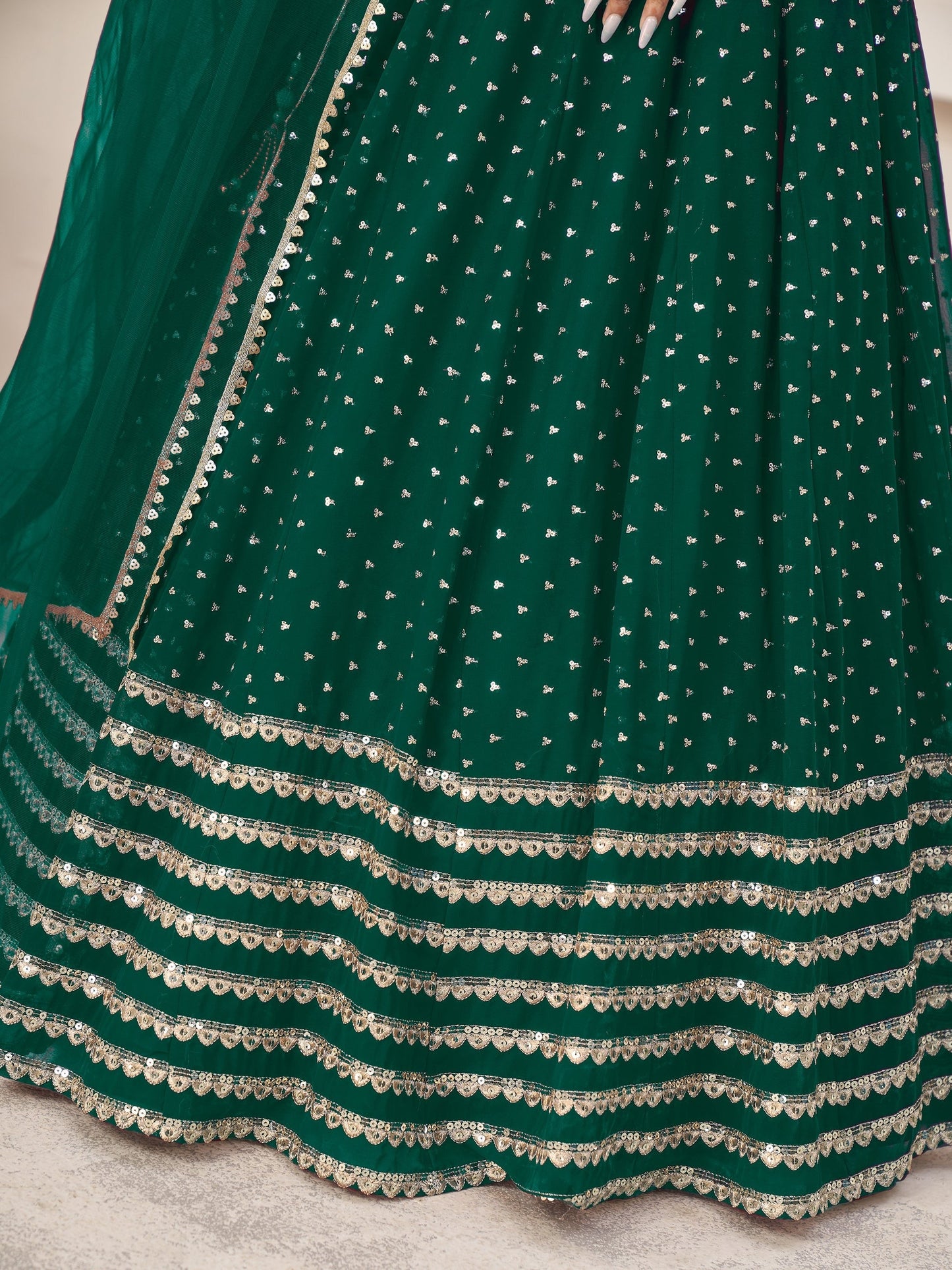 "Gorgeous lehengas for Indian events in the U.S." 