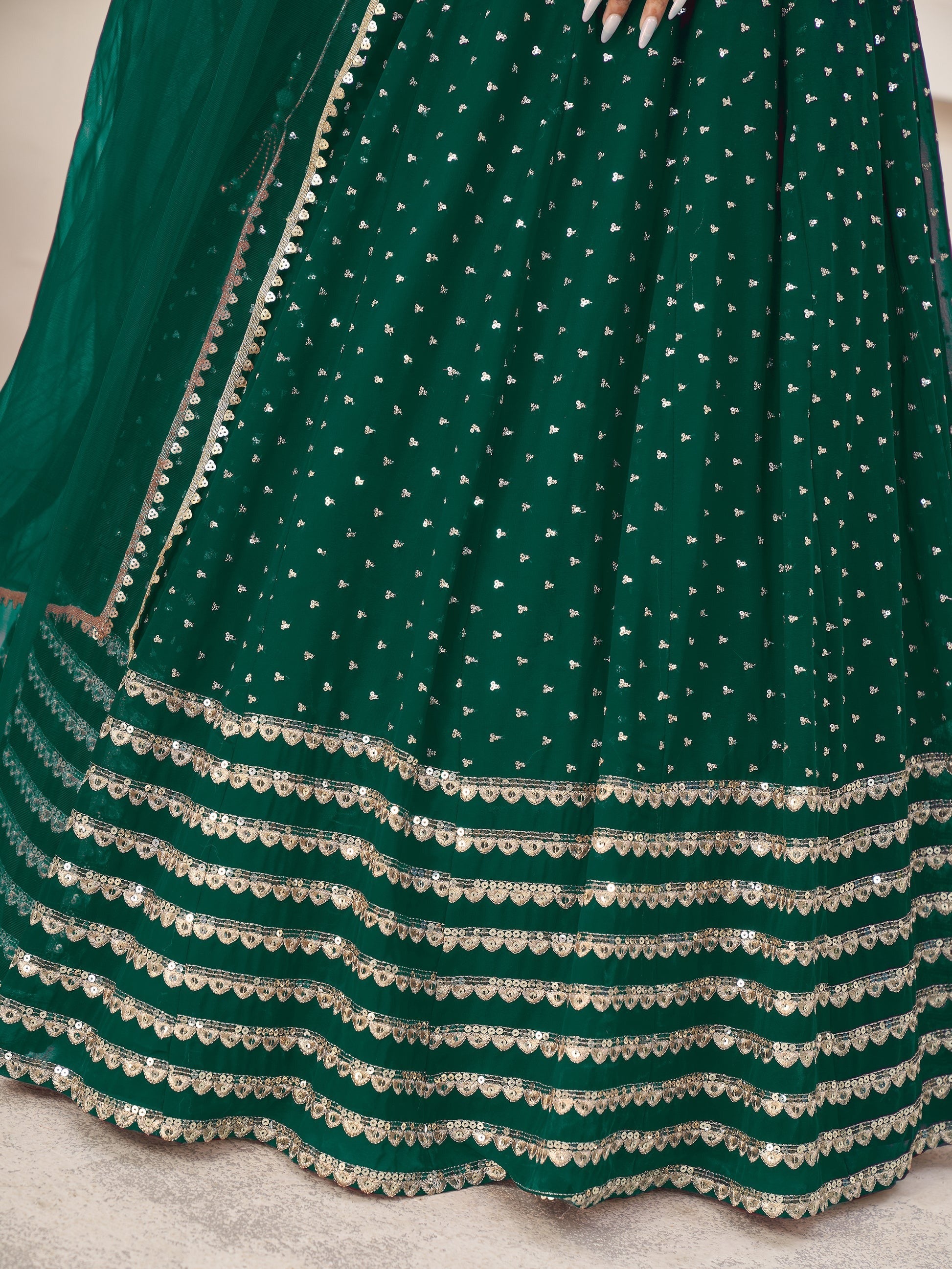"Gorgeous lehengas for Indian events in the U.S." 