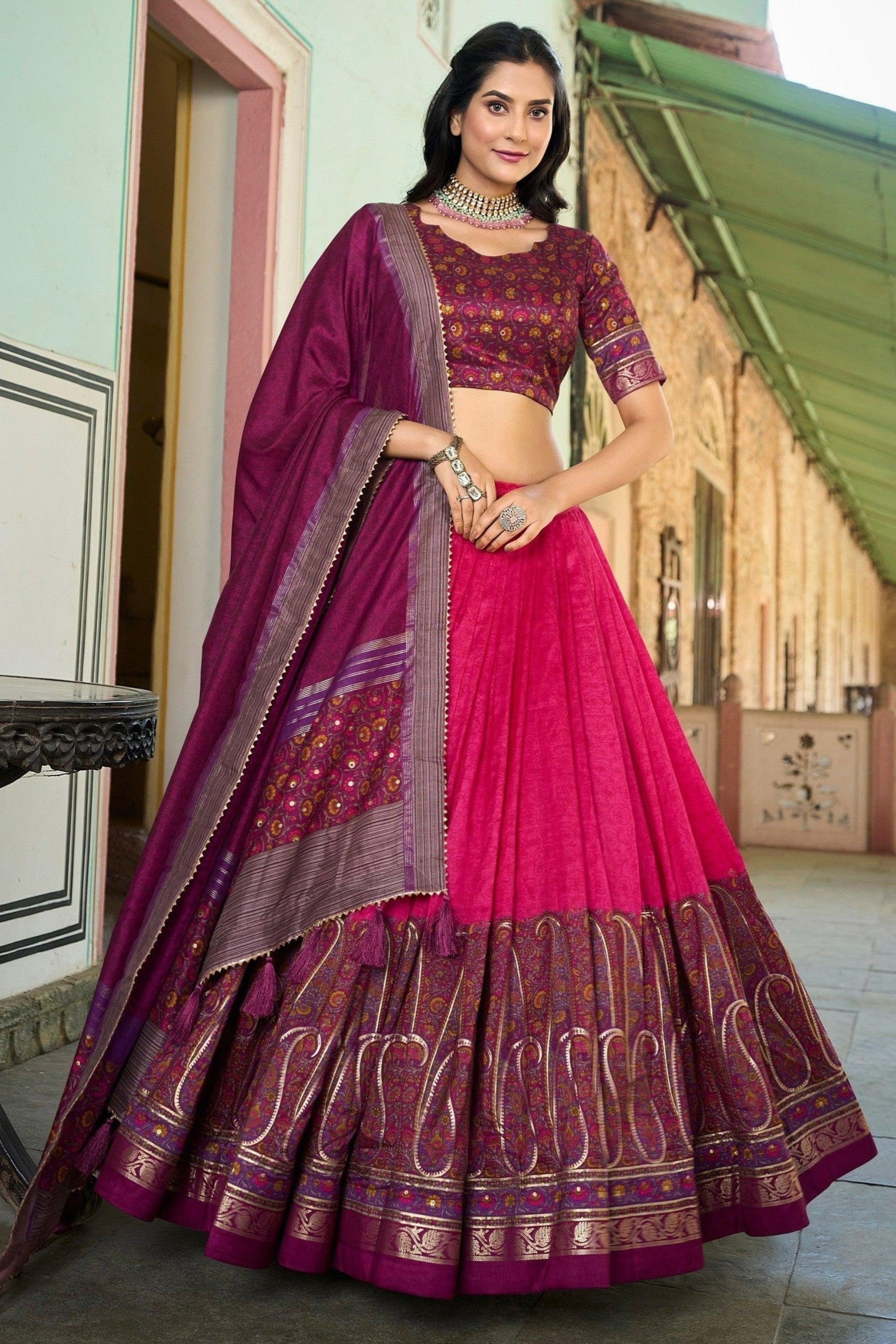 "Lehengas made for Indian functions across the USA." 