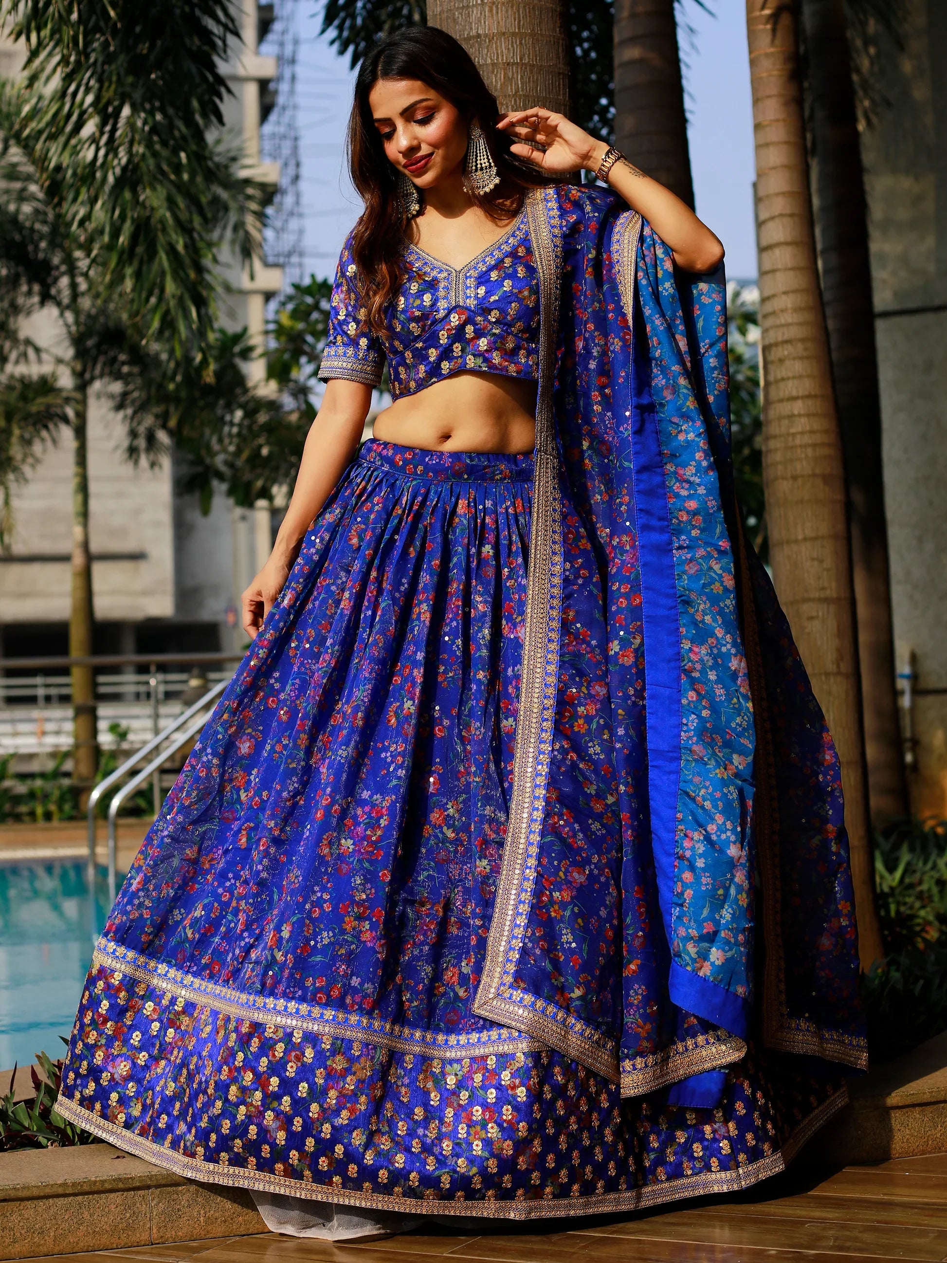 "Lehengas made for Indian functions across the USA." 