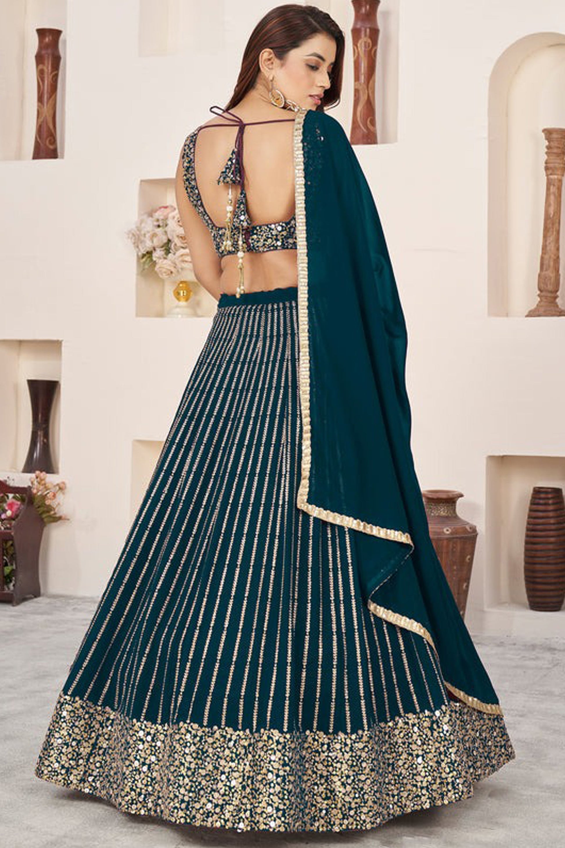"Lehengas designed for Indian culture in the USA." 