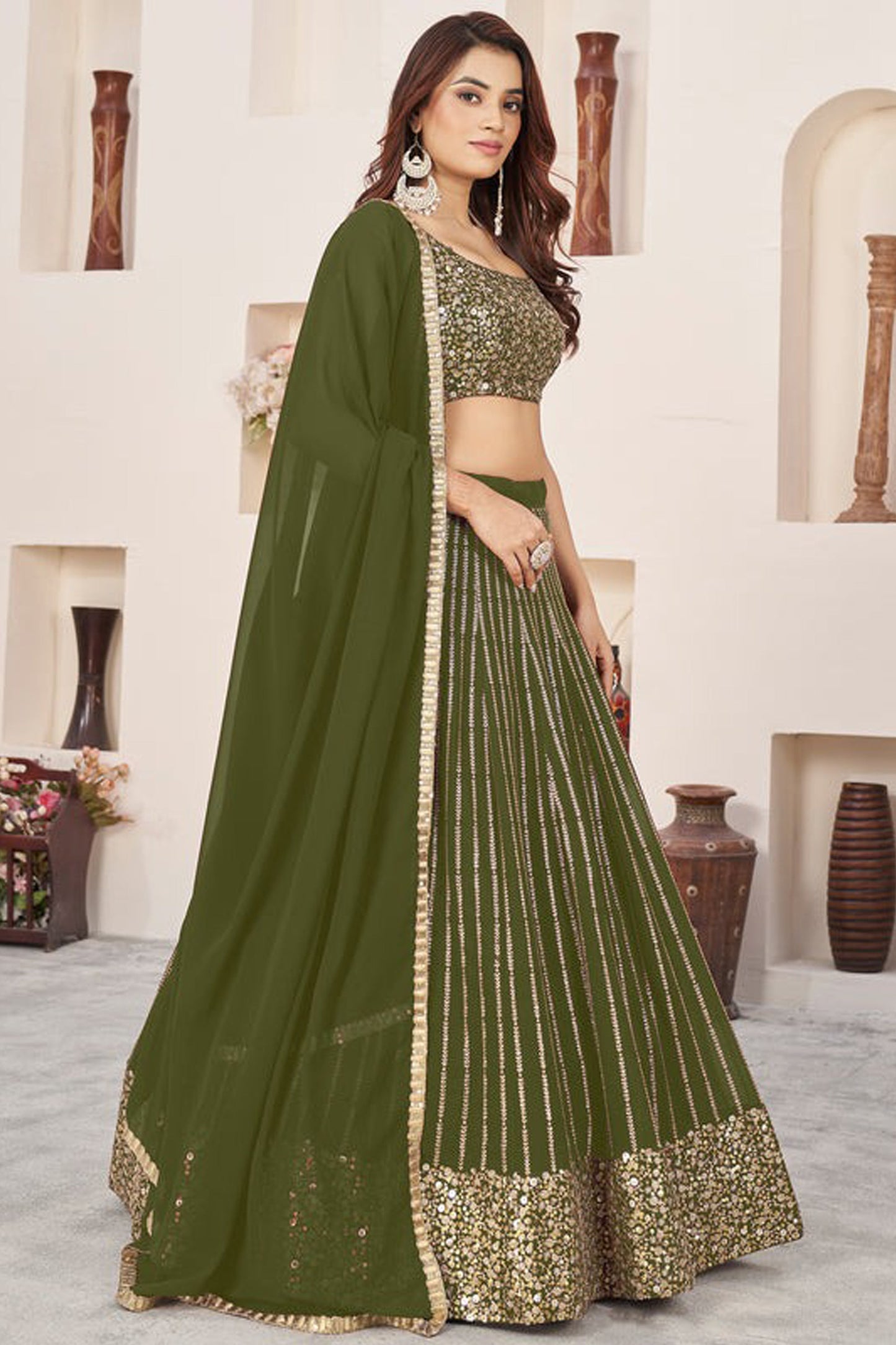 "Celebrate Indian roots in the U.S. with our lehengas." 