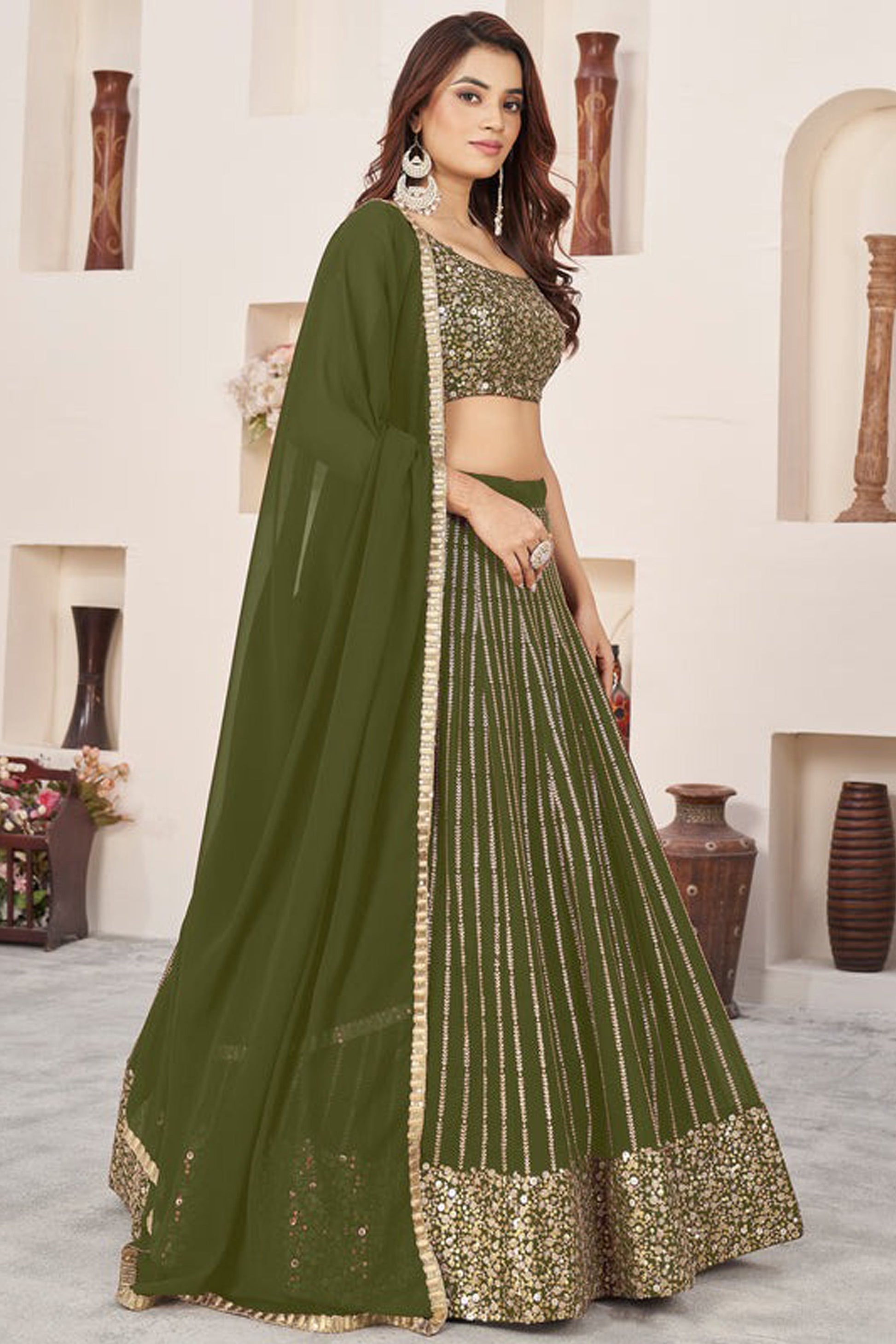 "Celebrate Indian roots in the U.S. with our lehengas." 